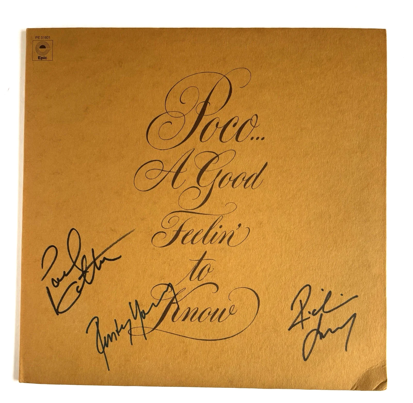 POCO Signed GOOD FEELIN' LP Vinyl RECORD JSA COA Paul Cotton RUSTY Richie Furay, изображение 2