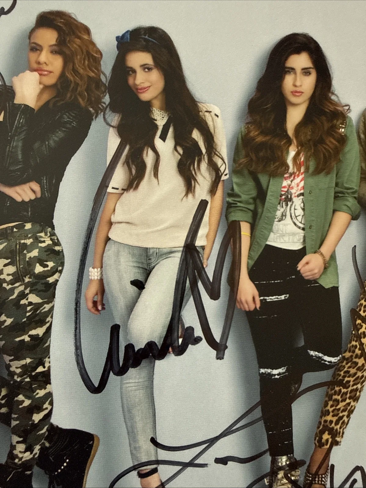Fifth Harmony Signed by all 5 8x10 Photo Autograph Camila Cabello Normani, image 3