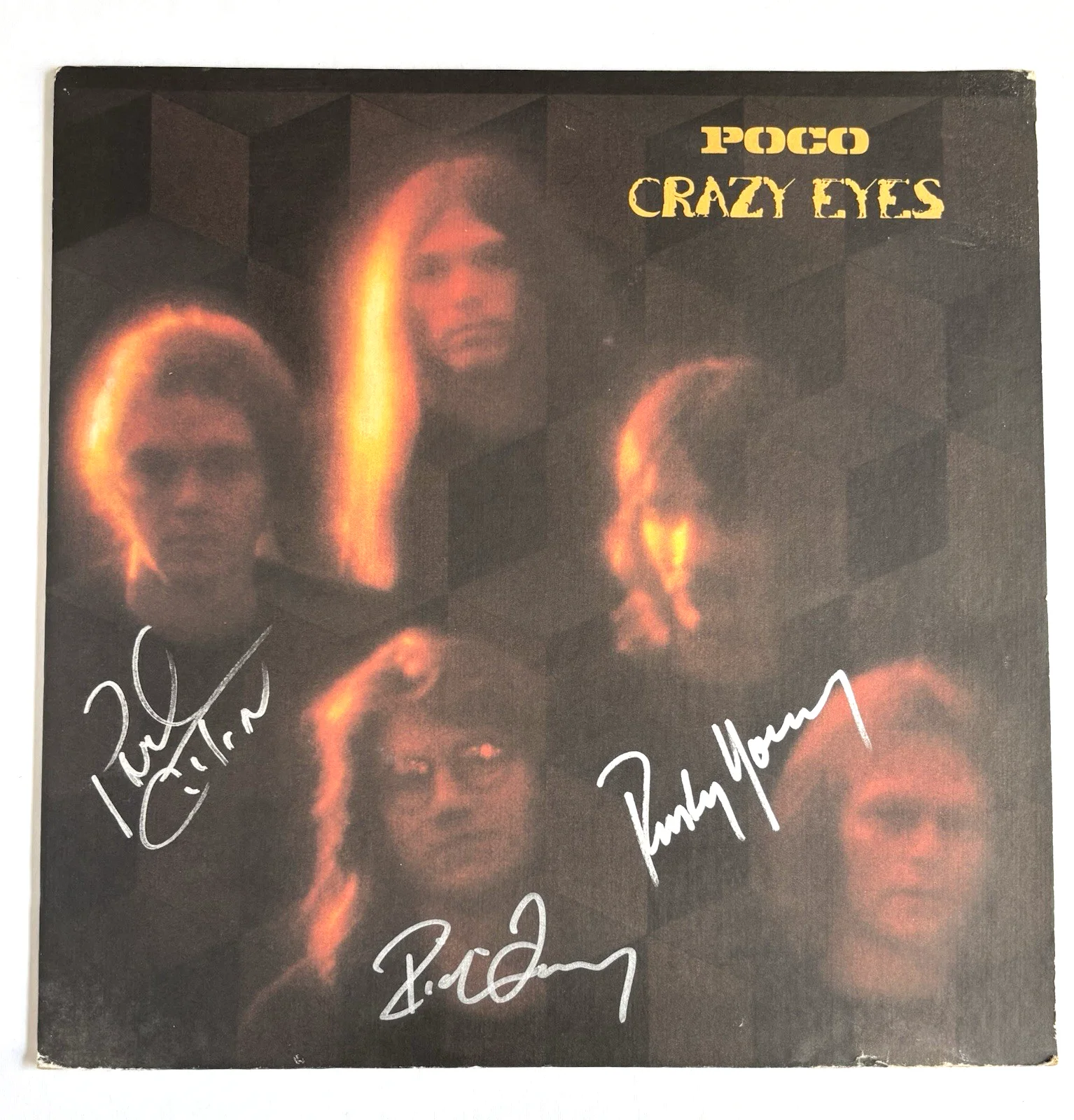 POCO Signed CRAZY EYES LP Vinyl RECORD JSA COA Paul Cotton RUSTY Richie Furay, image 2