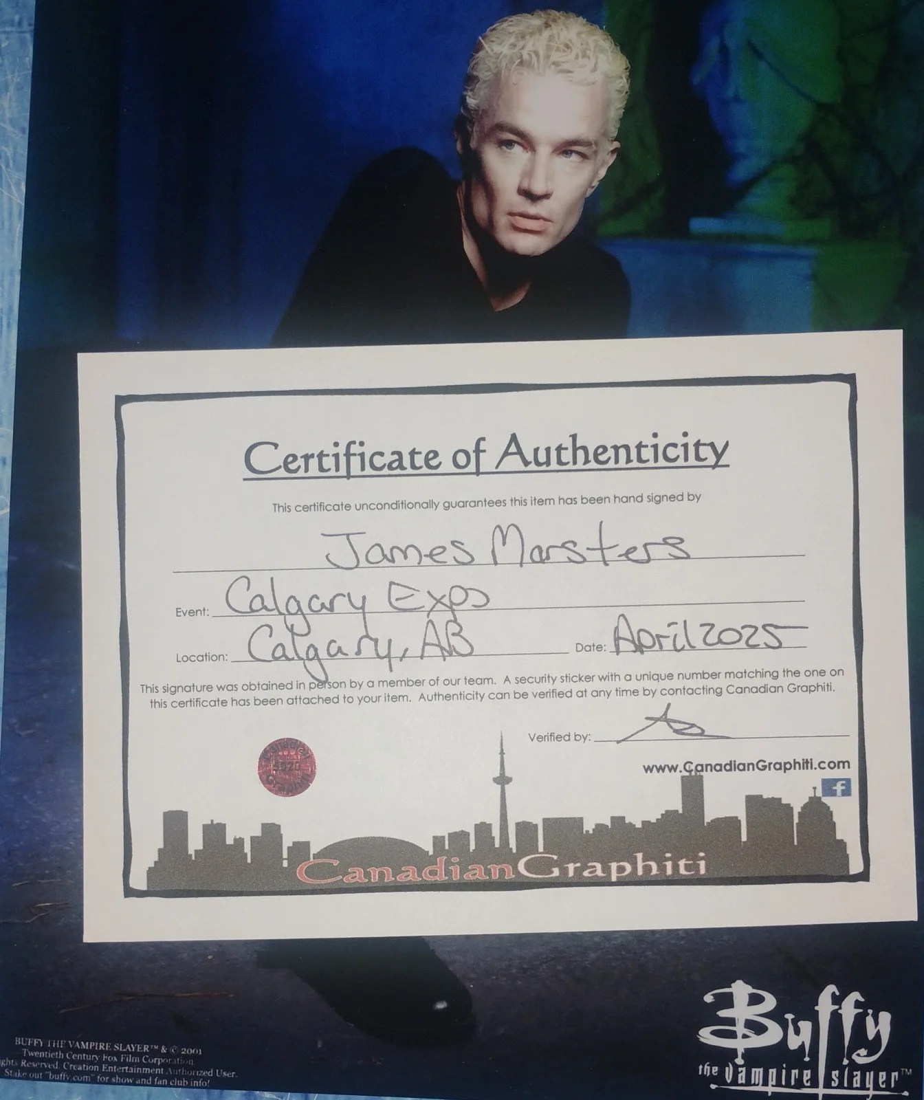 James Marsters Hand Signed Autograph Photo COA Spike NO US TARRIFS, изображение 4