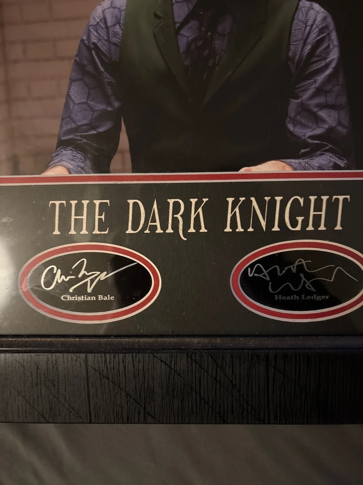 Christian Bale, Heath Ledger — The Dark knight Signed Poster, image 2