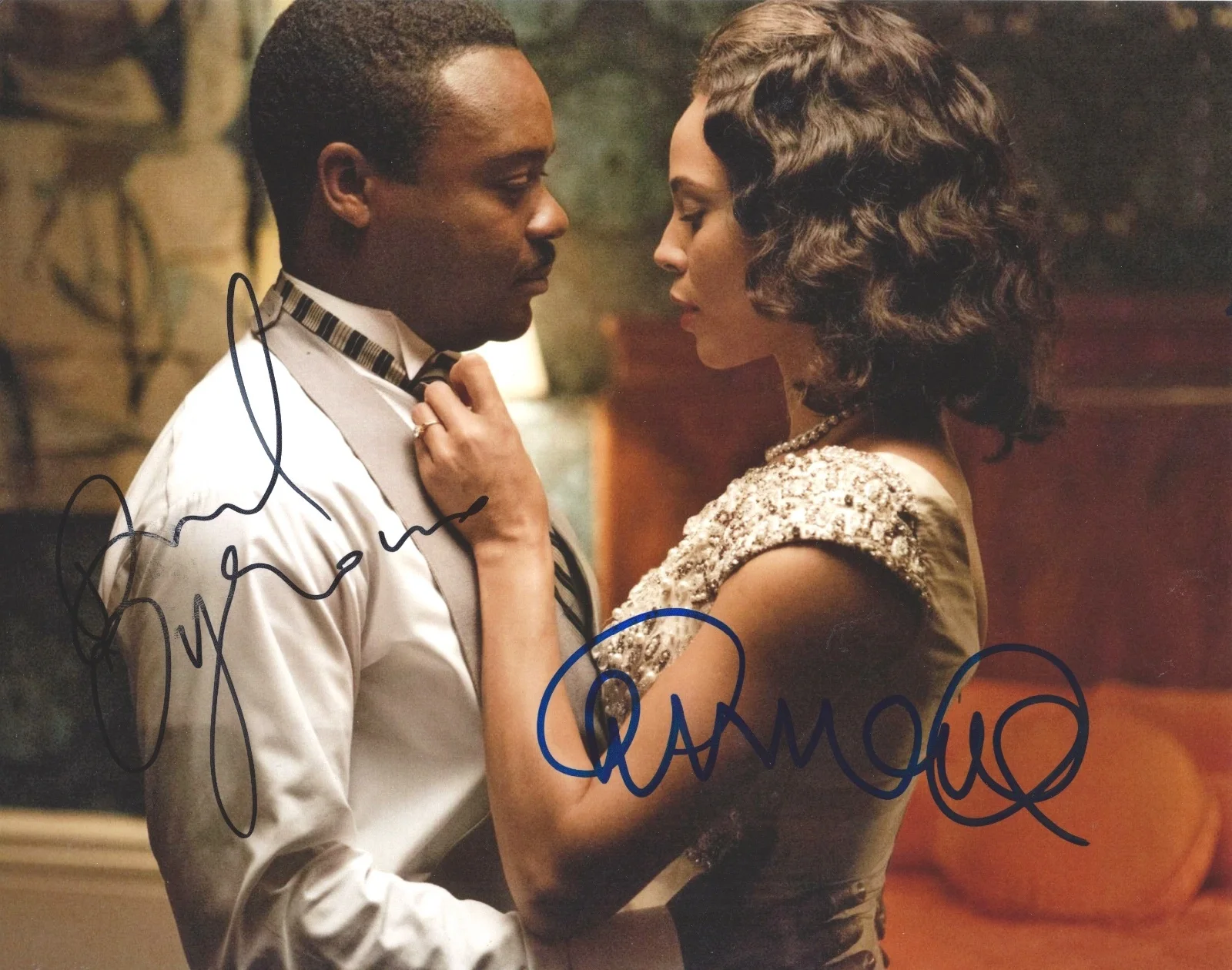 david oyelowo, carmen ejogo — David Oyelowo & Carmen Ejogo signed Martin Luther King Jr' Selma 8x10 Photo