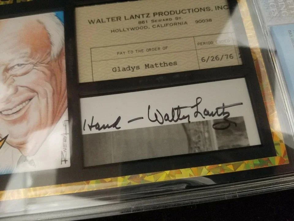 Walter Lantz — The Bar Mementos Walter Lantz Signed Auto Woody Woodpecker BAS BECKETT BGS, изображение 2