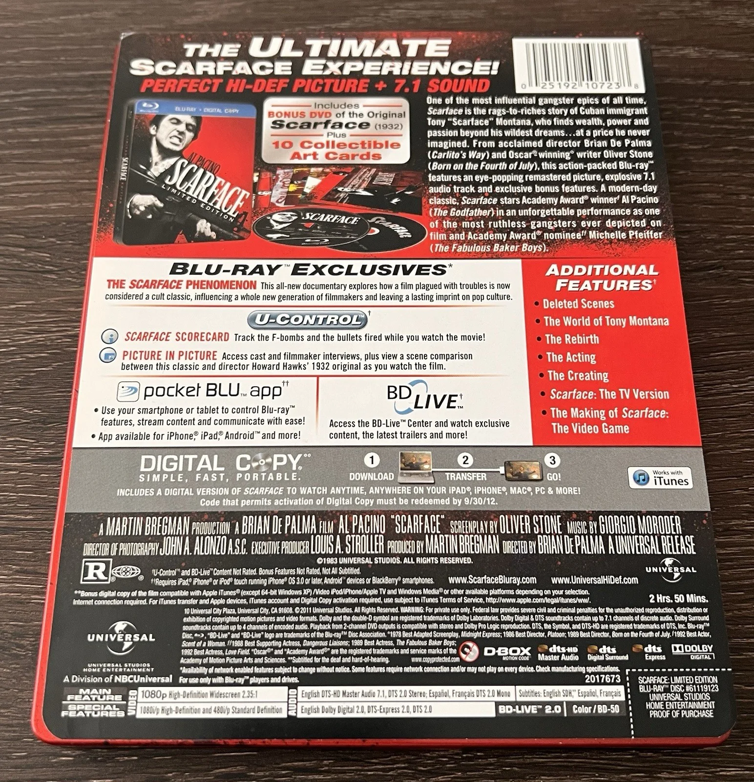 SIGNED Oliver Stone SCARFACE SteelBook Limited Edition Blu-Ray + Art Cards, изображение 3