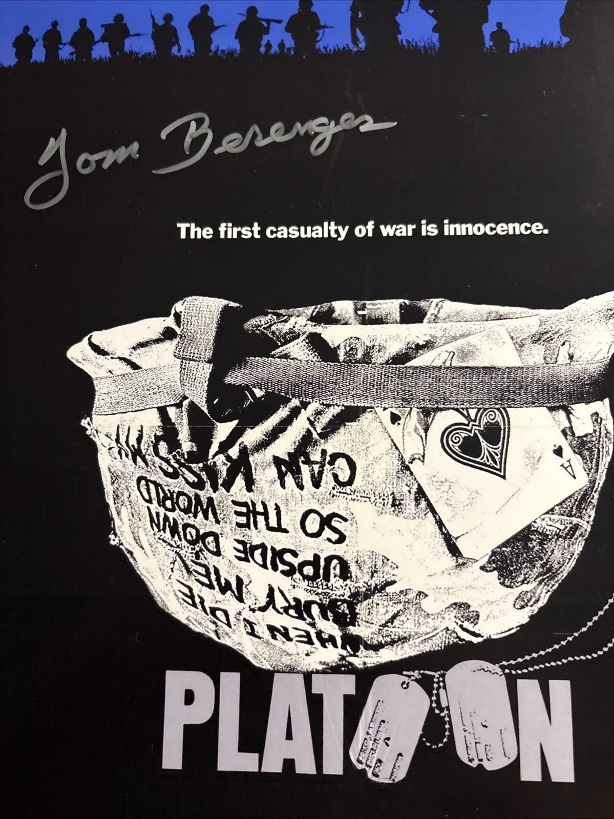 Tom Berenger — Tom Berenger Autographed Signed 11X17 Platoon Movie Poster -Schwartz Hologram, изображение 4