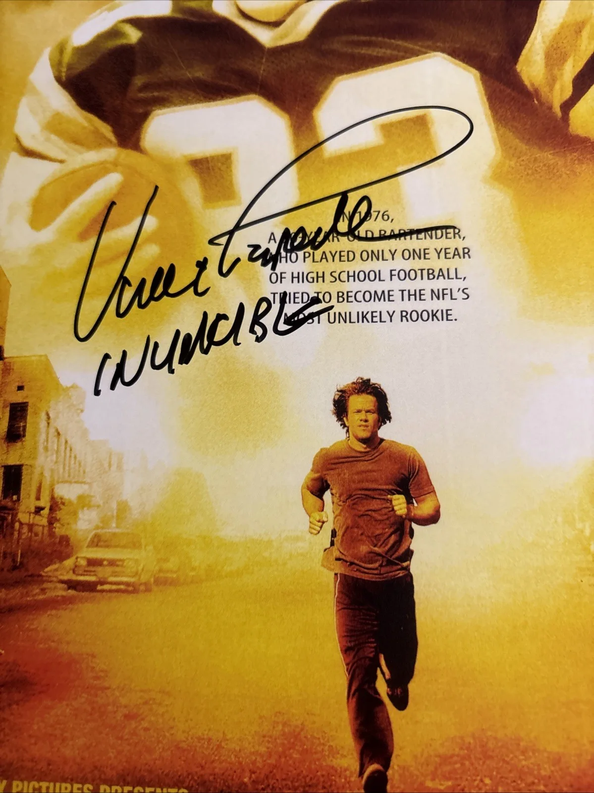 Vince Papale — Vince Papale Signed 11X17 Invincible Movie Poster with Inscription -Schwartz, изображение 4