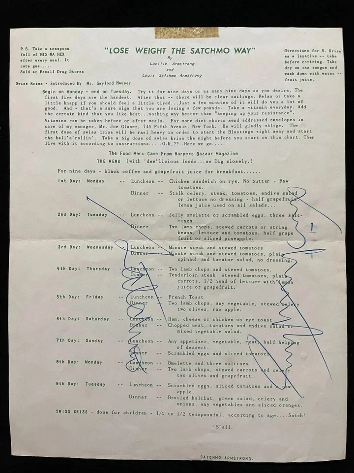 Louis Armstrong Signed Autographed Brochure BAS BECKETT LOA, image 2