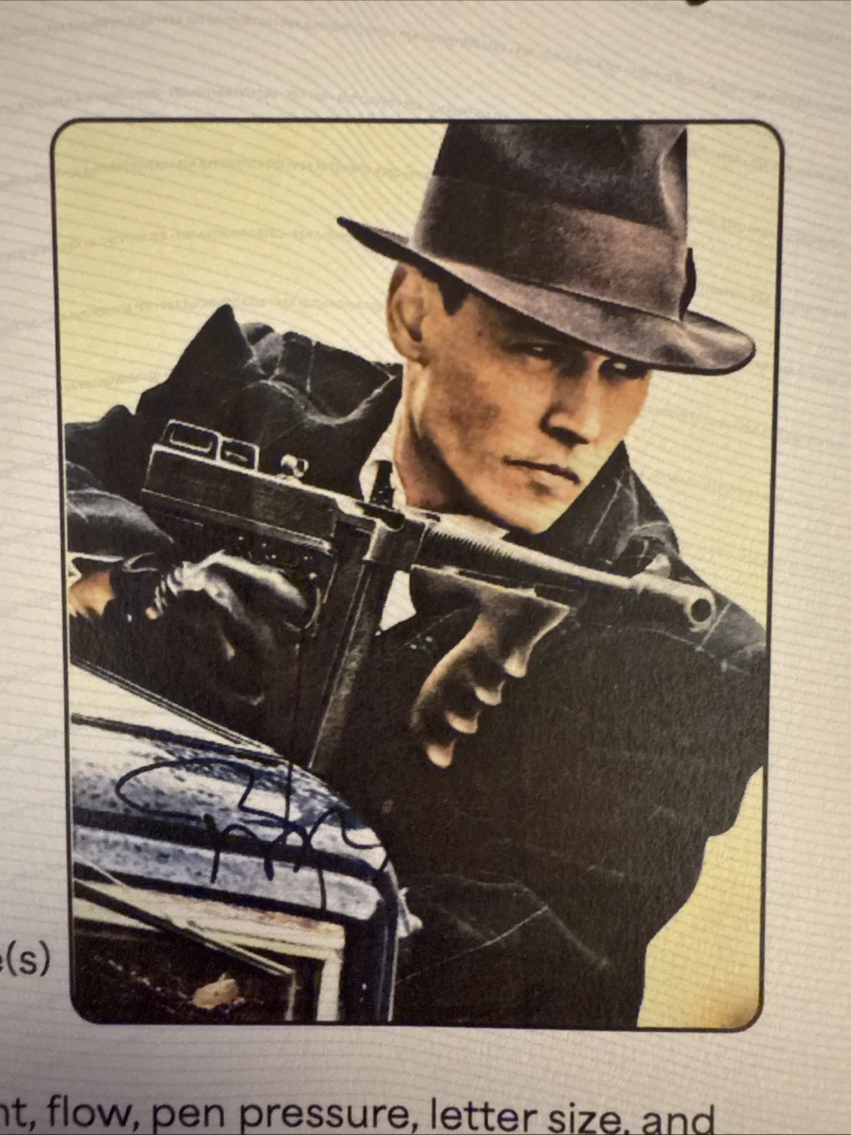 JOHNNY DEPP Signed 11x14 “Public Enemies” Photo Framed Matte PSA Letter COA, изображение 5