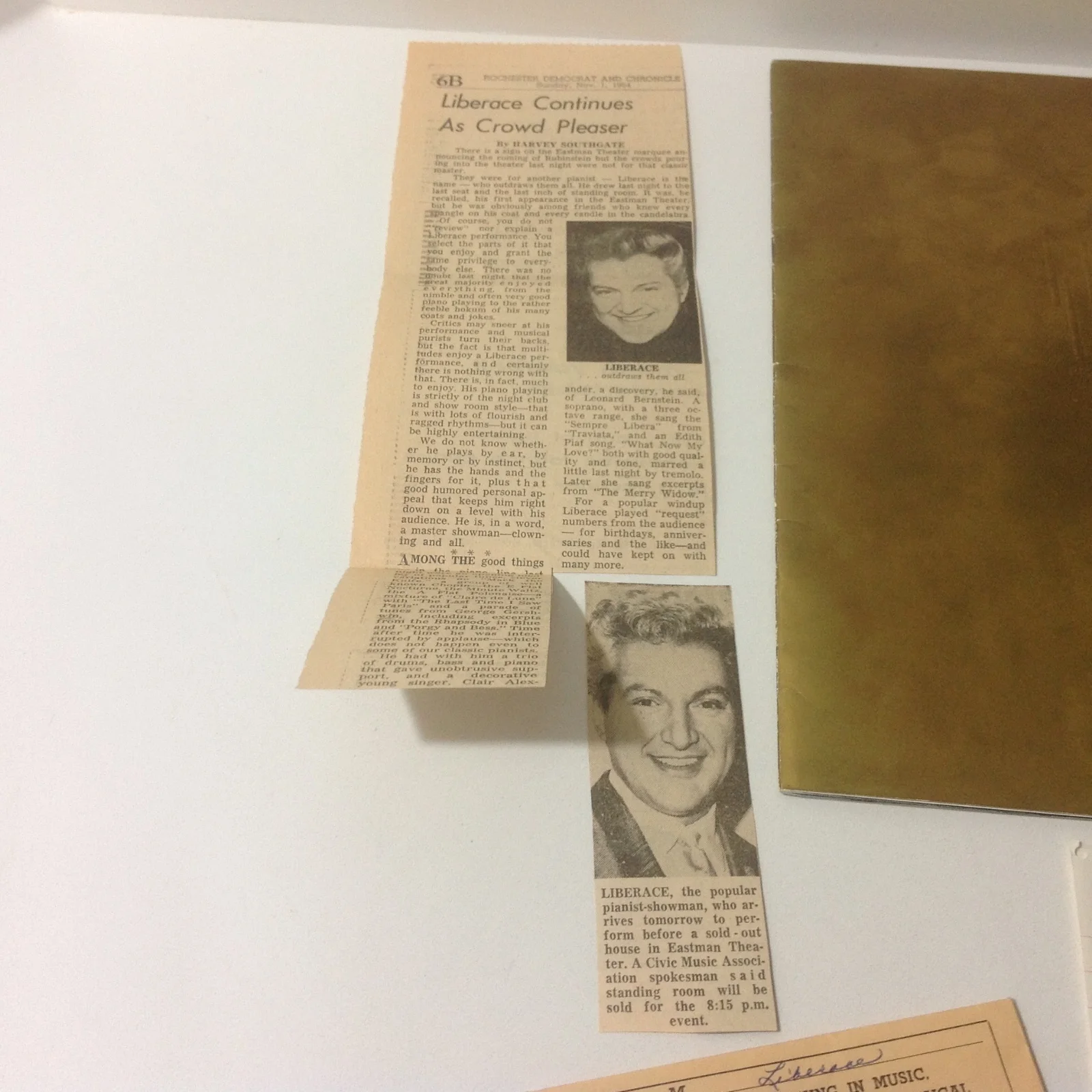 The Liberace Legend - Autographed Concert Program Plus extras - Circa 1964, image 5