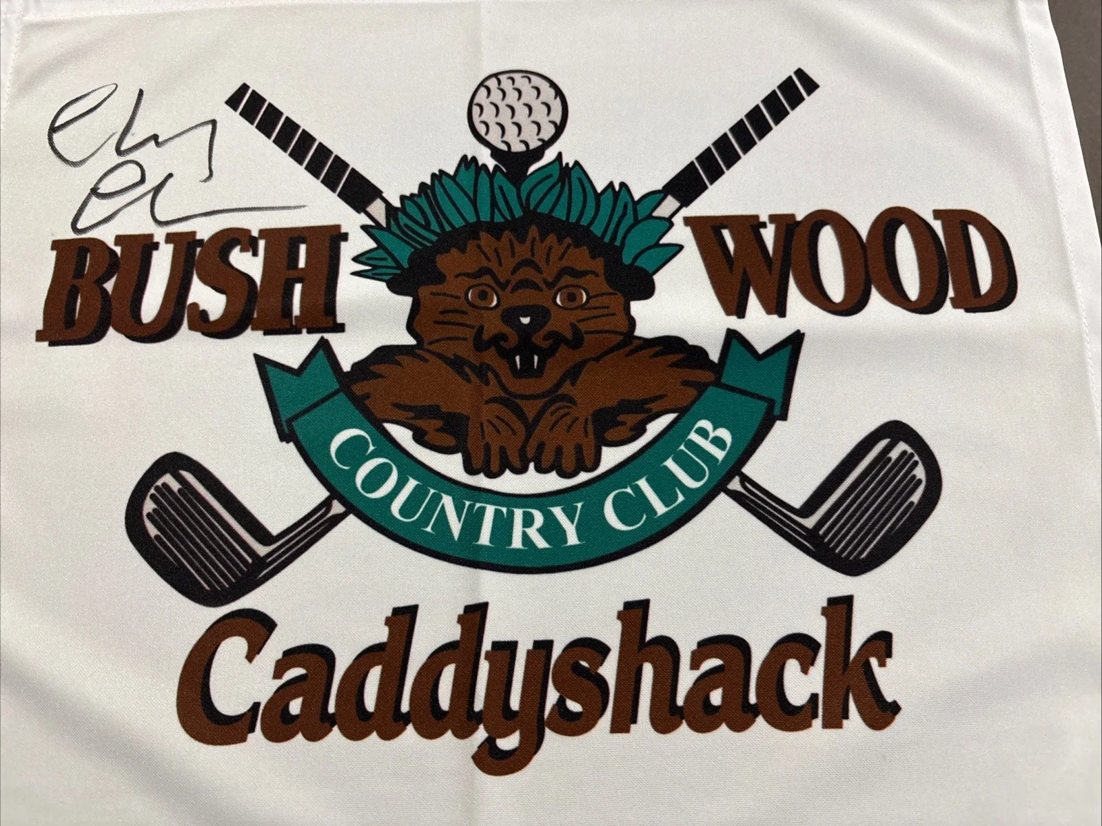 Chevy Chase — Chevy Chase Autographed Signed Bush Wood Golf Pin Flag -Caddyshack - Schwartz, изображение 3