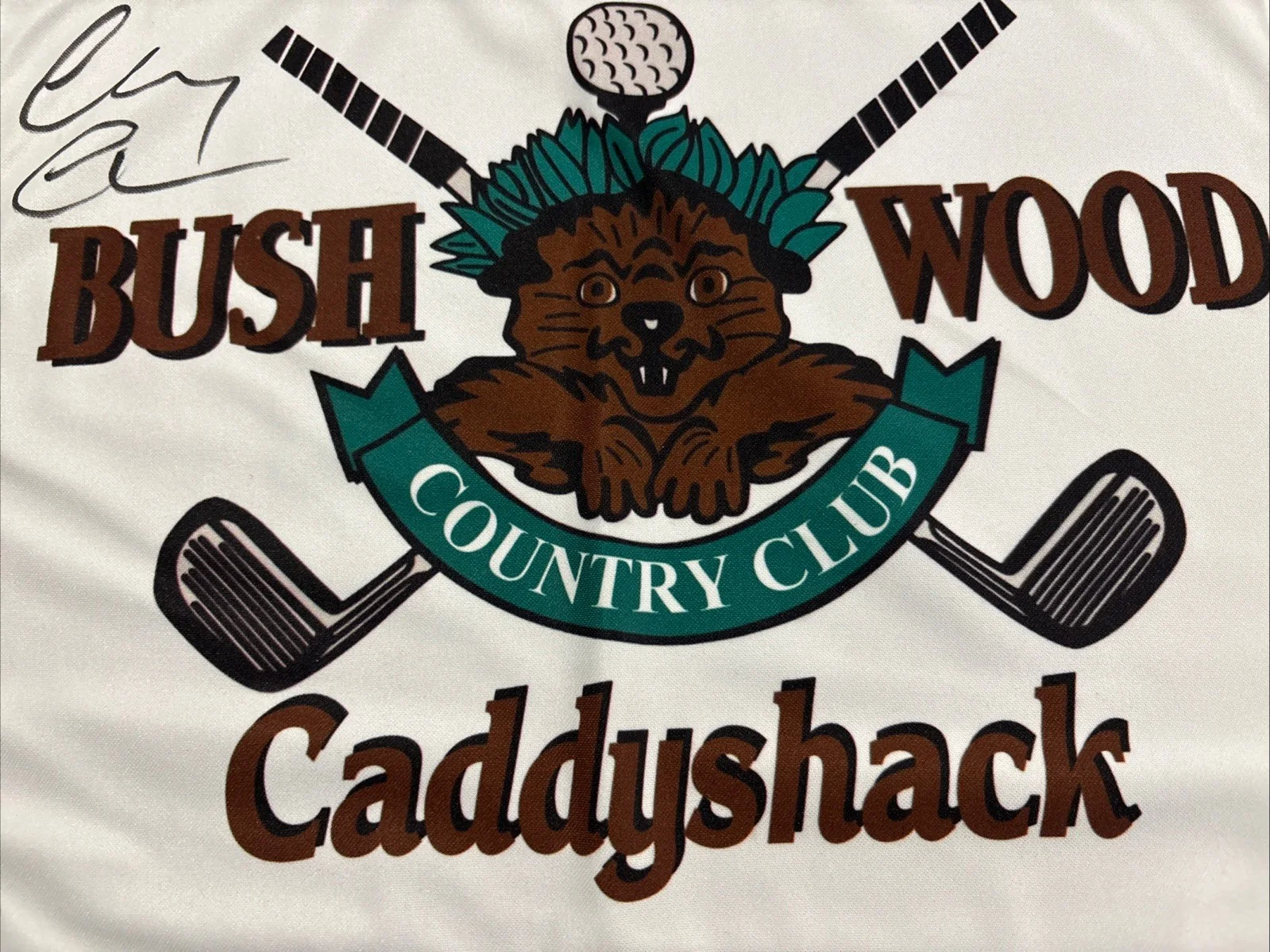 Chevy Chase — Chevy Chase Autographed Replica Bush Wood Golf Pin Flag -Caddyshack - Schwartz, изображение 3
