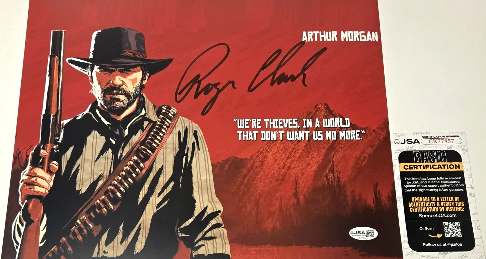 Roger Clark — Roger Clark Signed Photo Red Dead Redemption Arthur Morgan Autograph RDR JSA 57, image 3