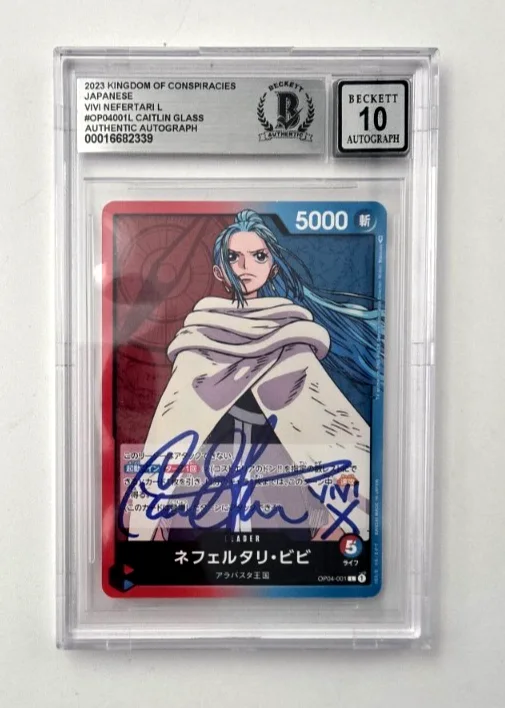 Caitlin Glass — Caitlin Glass Signed Card One Piece Game Vivi Autograph TCG Slab Beckett COA 28