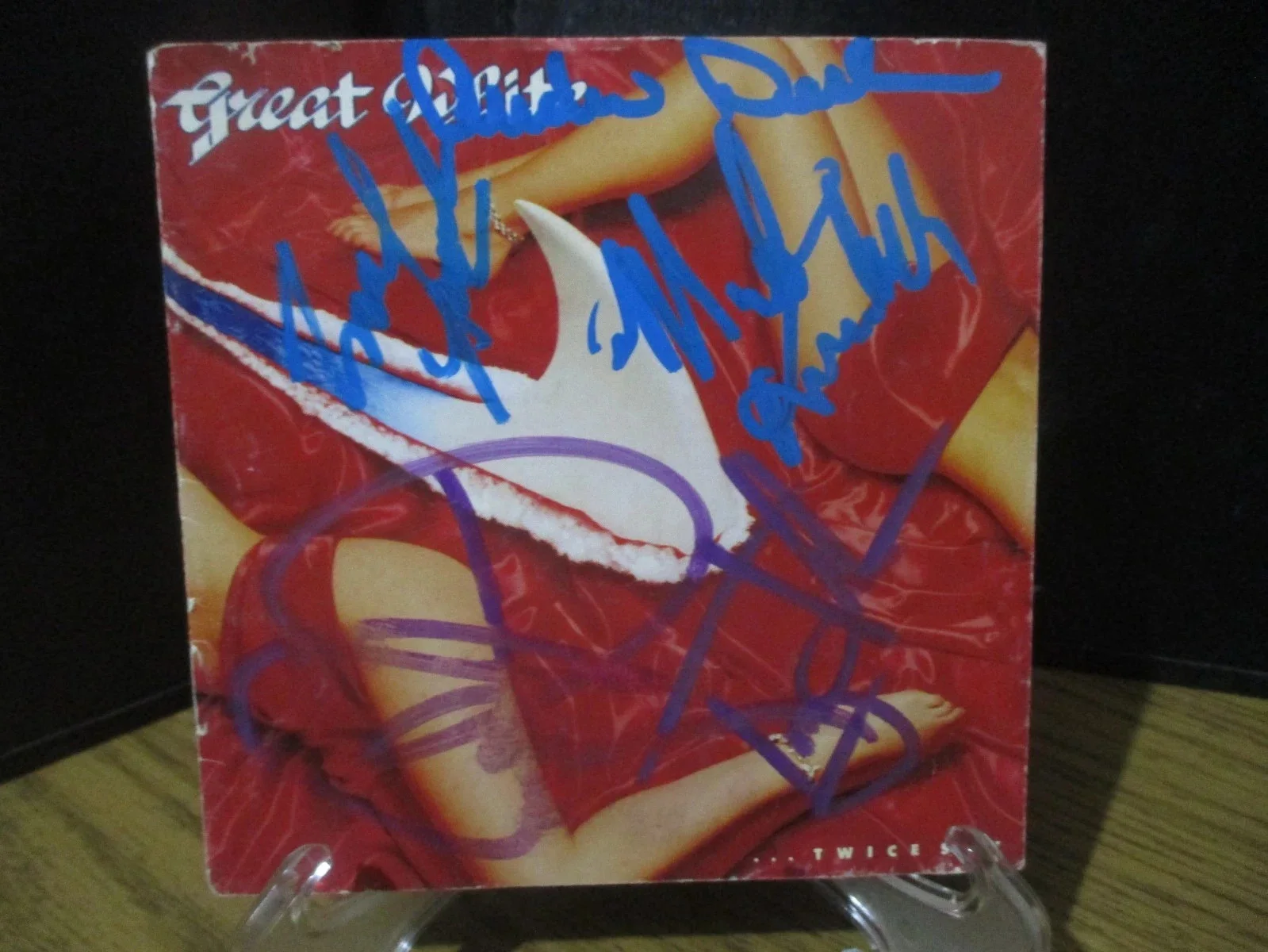 GREAT WHITE SIGNED/AUTOGRAPHED CD COVER BY JACK RUSSELL (RIP) & ENTIRE BAND, изображение 2