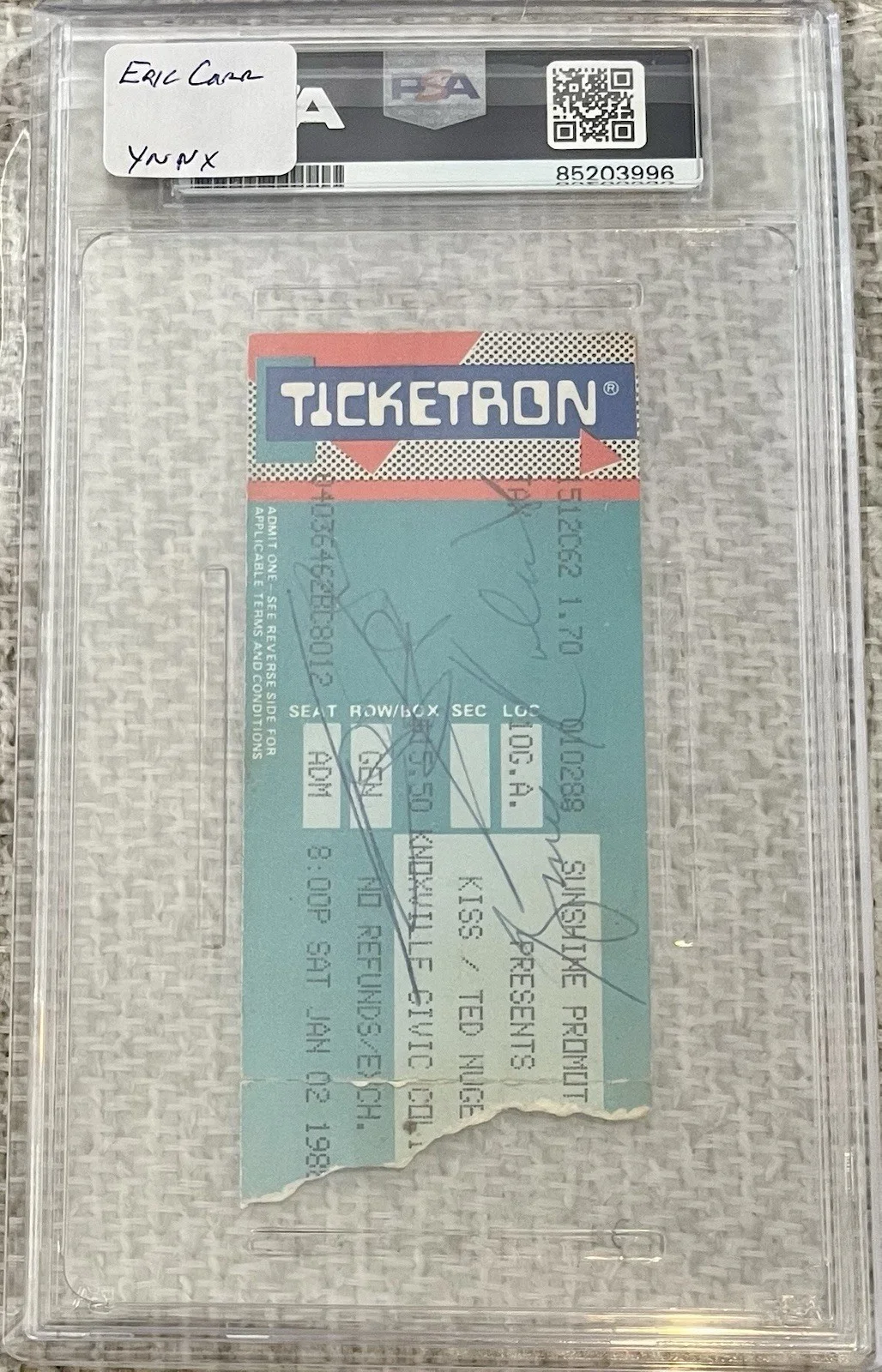 Kiss Signed Ticket Stanley Kulick Eric Carr RIP Autograph PSA/DNA Very Rare, изображение 2