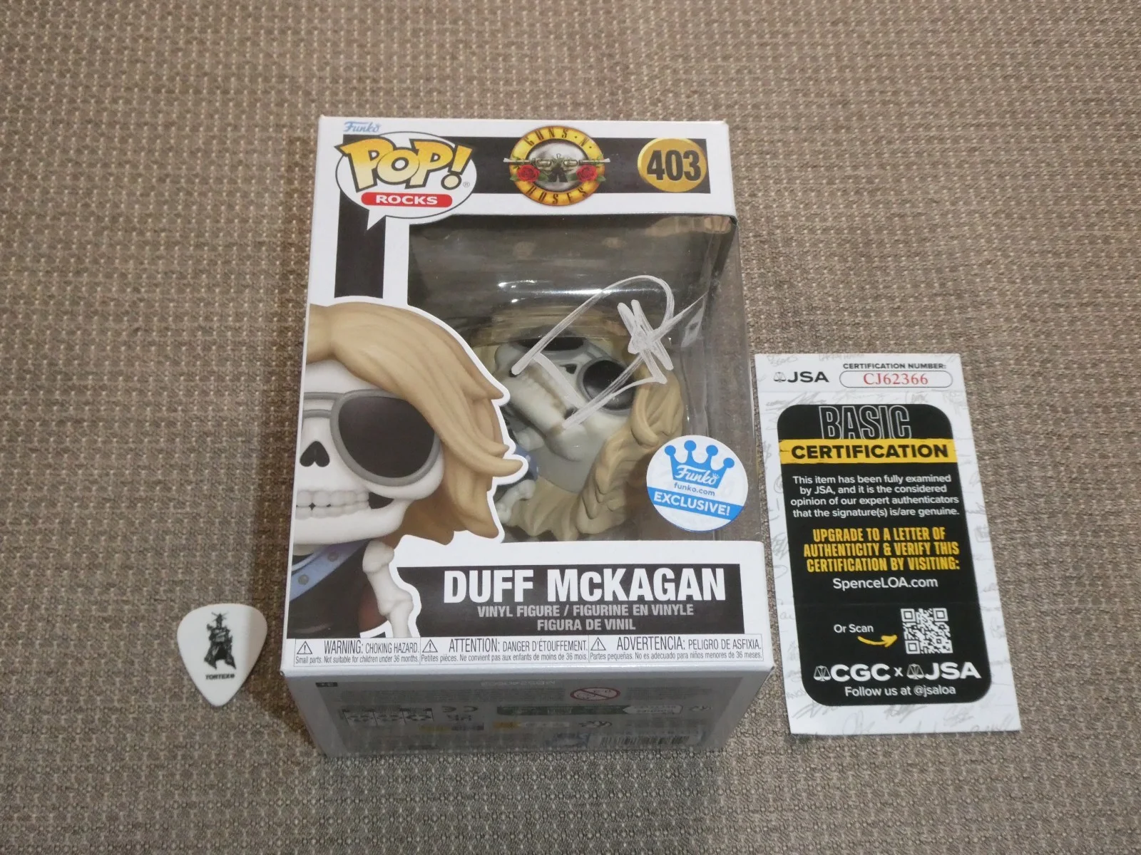Duff McKagan Signed Funko Pop Rocks With Guitar Pick Guns N Roses JSA #CJ62366, изображение 2