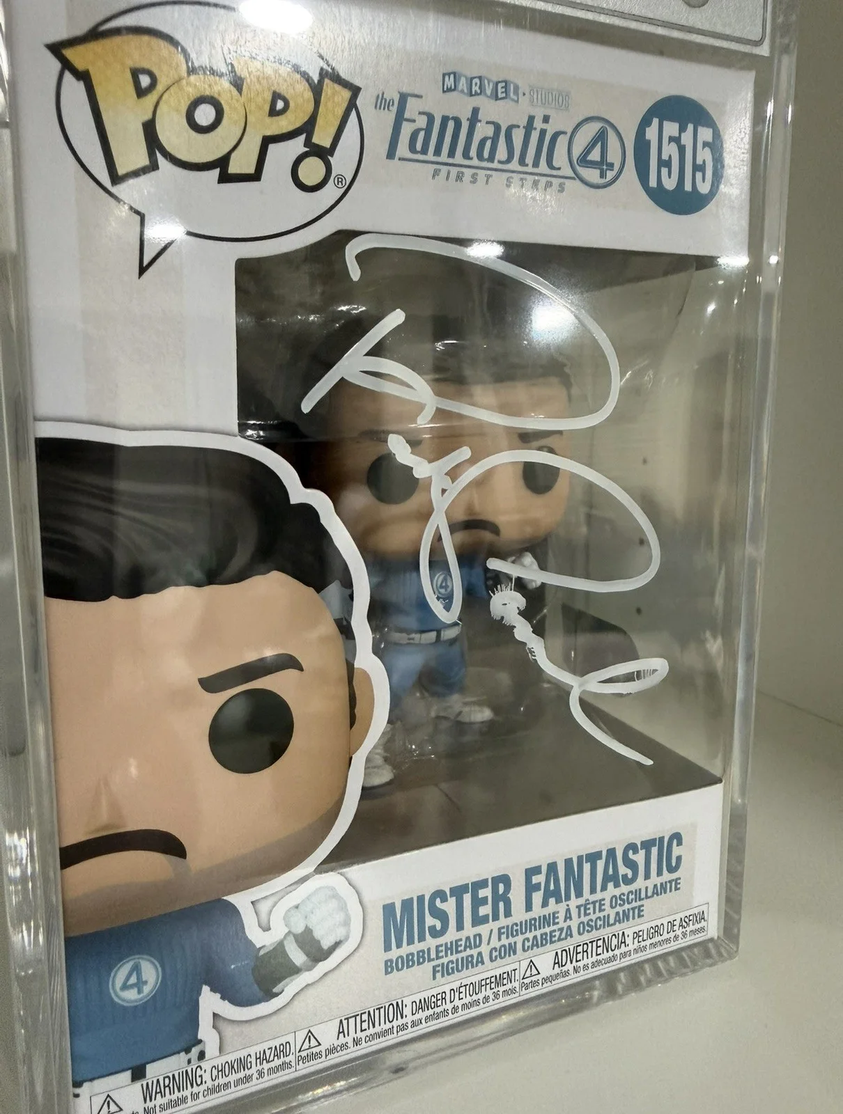 Pedro Pascal — Pedro Pascal Signed Mister Fantastic Four Funko 1515 SWAU Graded Autograph, image 3