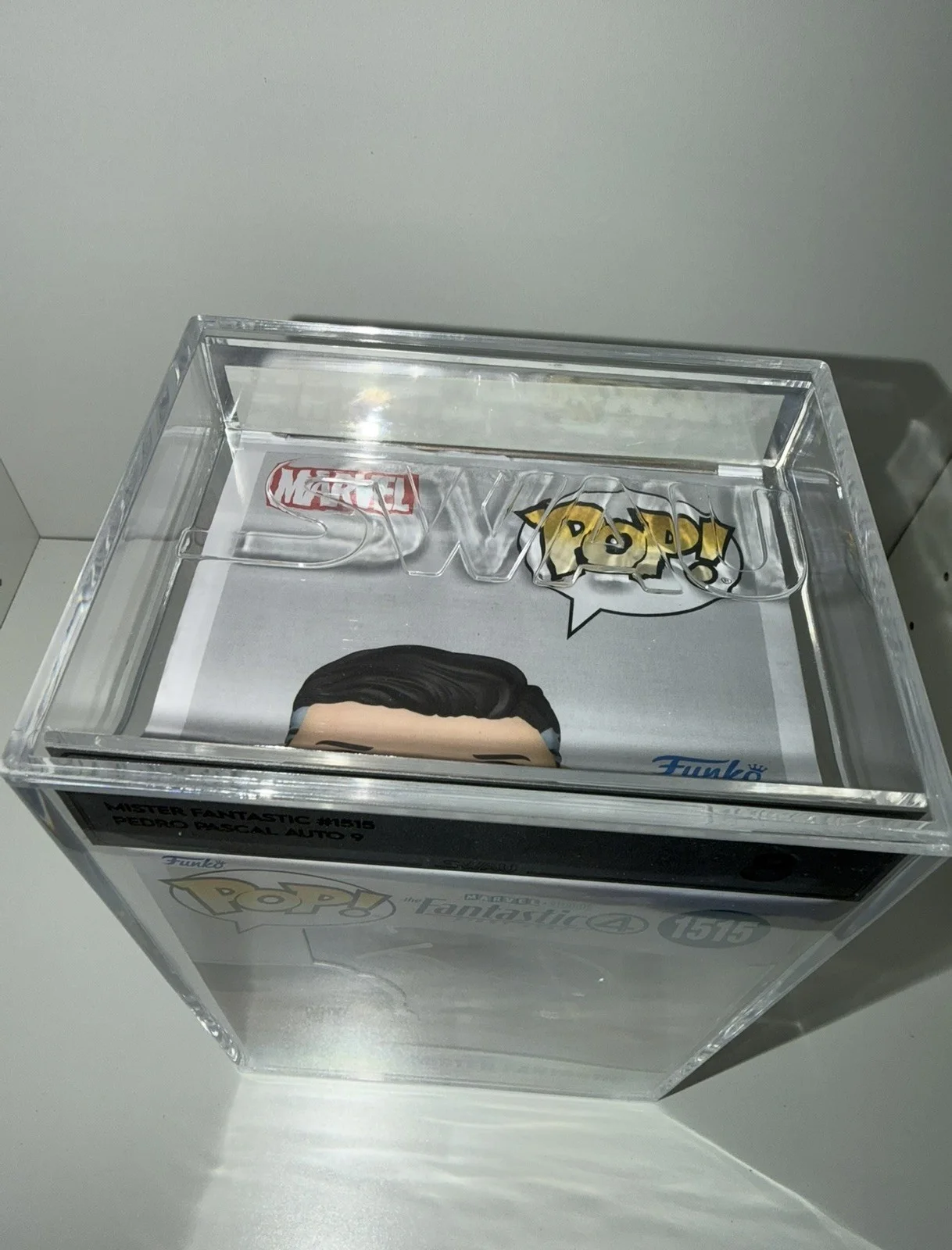 Pedro Pascal — Pedro Pascal Signed Mister Fantastic Four Funko 1515 SWAU Graded Autograph, image 4