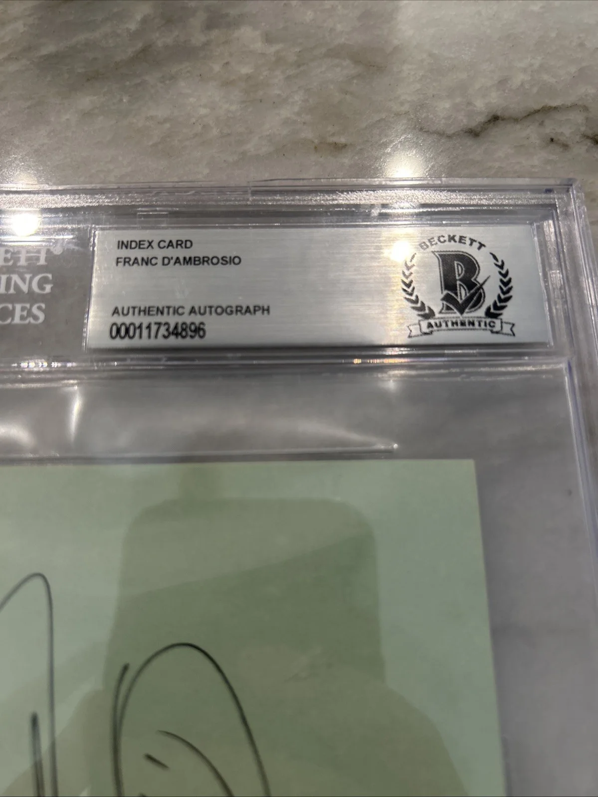 Actor Franc D'Ambrosio Signed Index Card BAS Slab The Godfather Part III", изображение 3