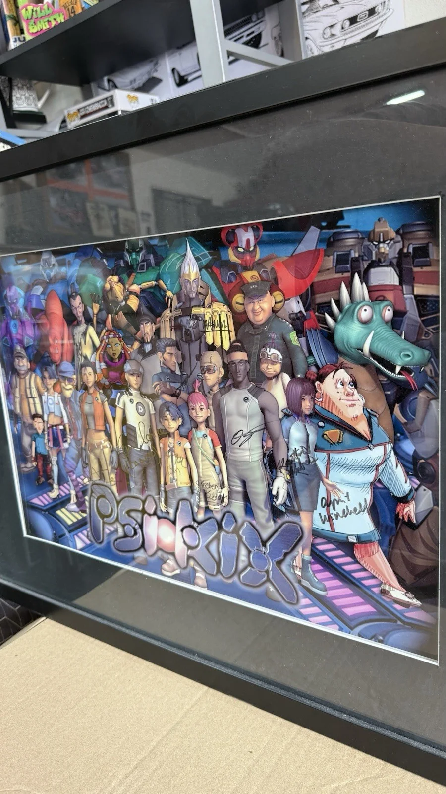 Psi-Kix 2005 Animated Series Rare Cast Signed Framed Poster Original Autographs, изображение 2