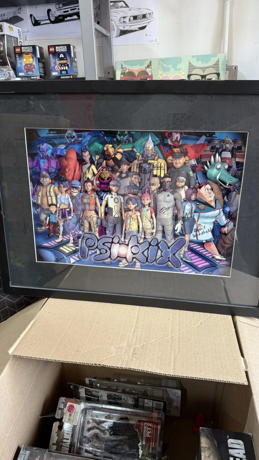 Psi-Kix 2005 Animated Series Rare Cast Signed Framed Poster Original Autographs, изображение 3