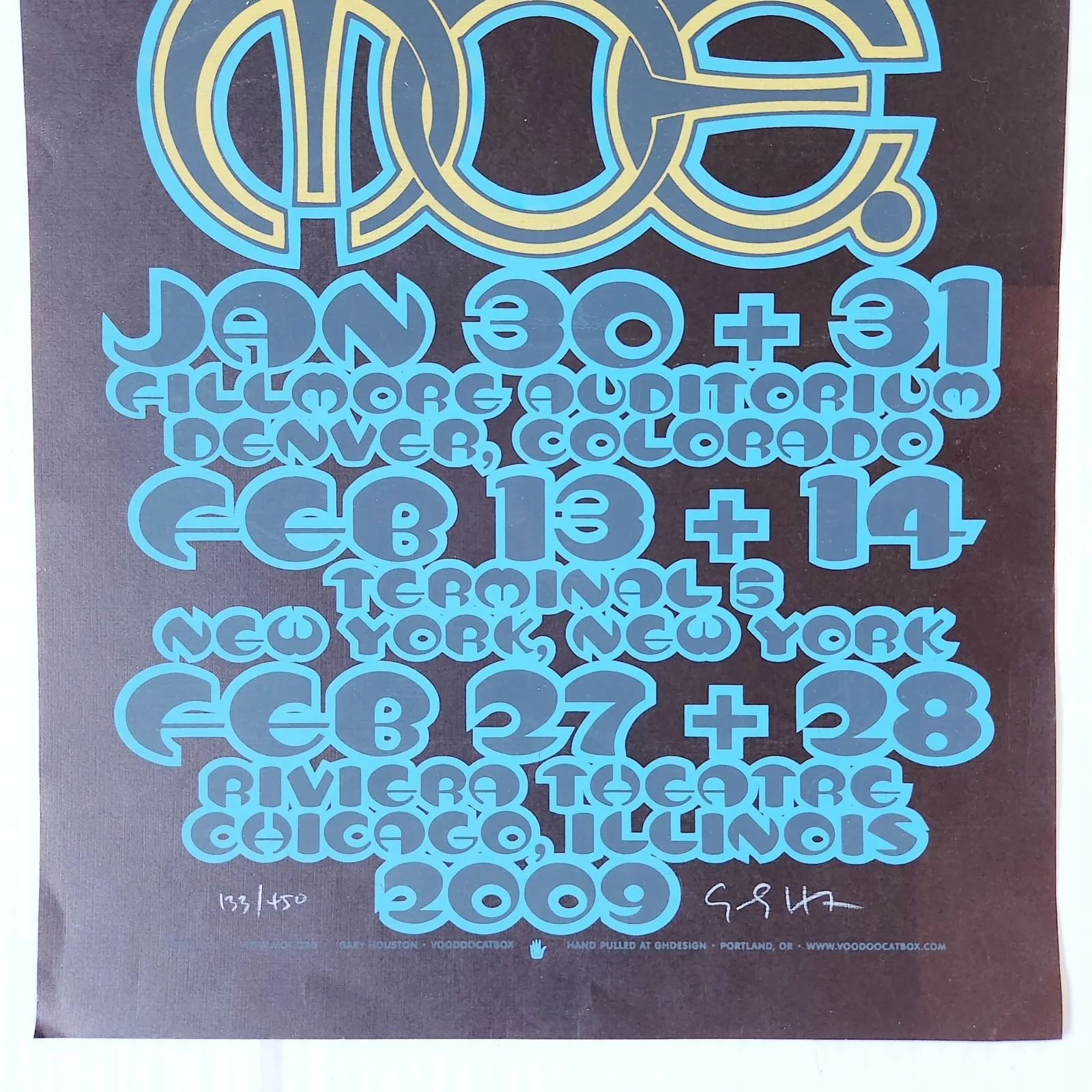 Moe. 2009 Signed Gary Houston Poster Rise & Shine Jams Denver NY Chicago 135/450, изображение 2