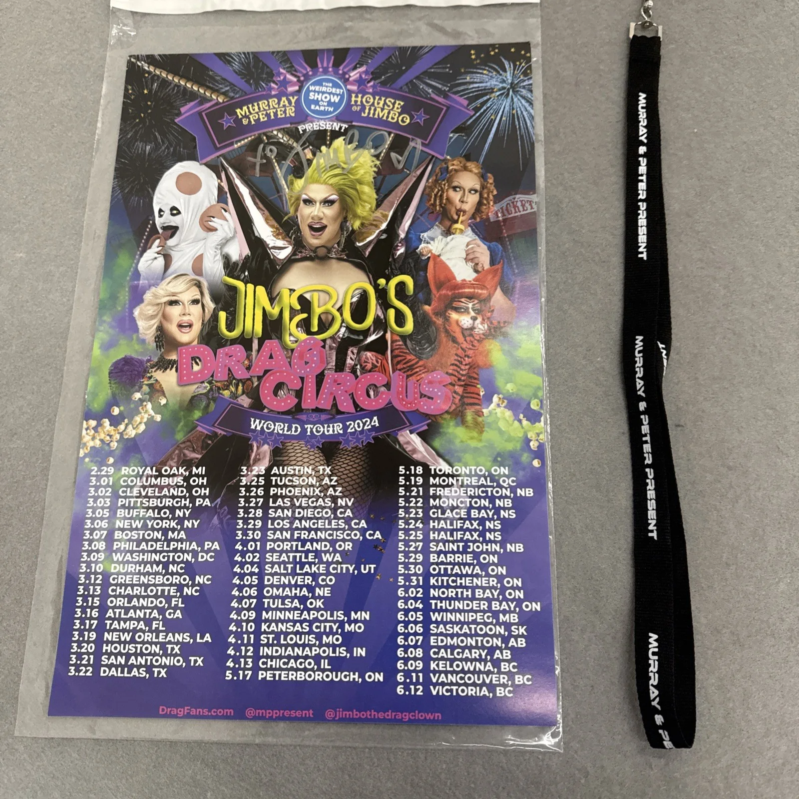 Jimbo — Jimbo’s Drag Circus World Tour 2024 VIP Signed Poster Art Rupaul’s Drag Race, изображение 3