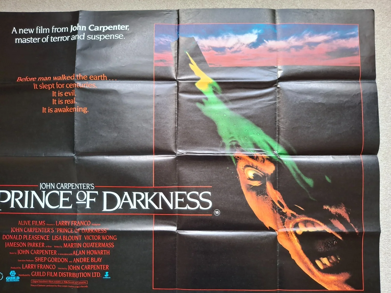 John Carpenter's Prince Of Darkness Rare Original UK Cinema Quad Film Poster, изображение 4