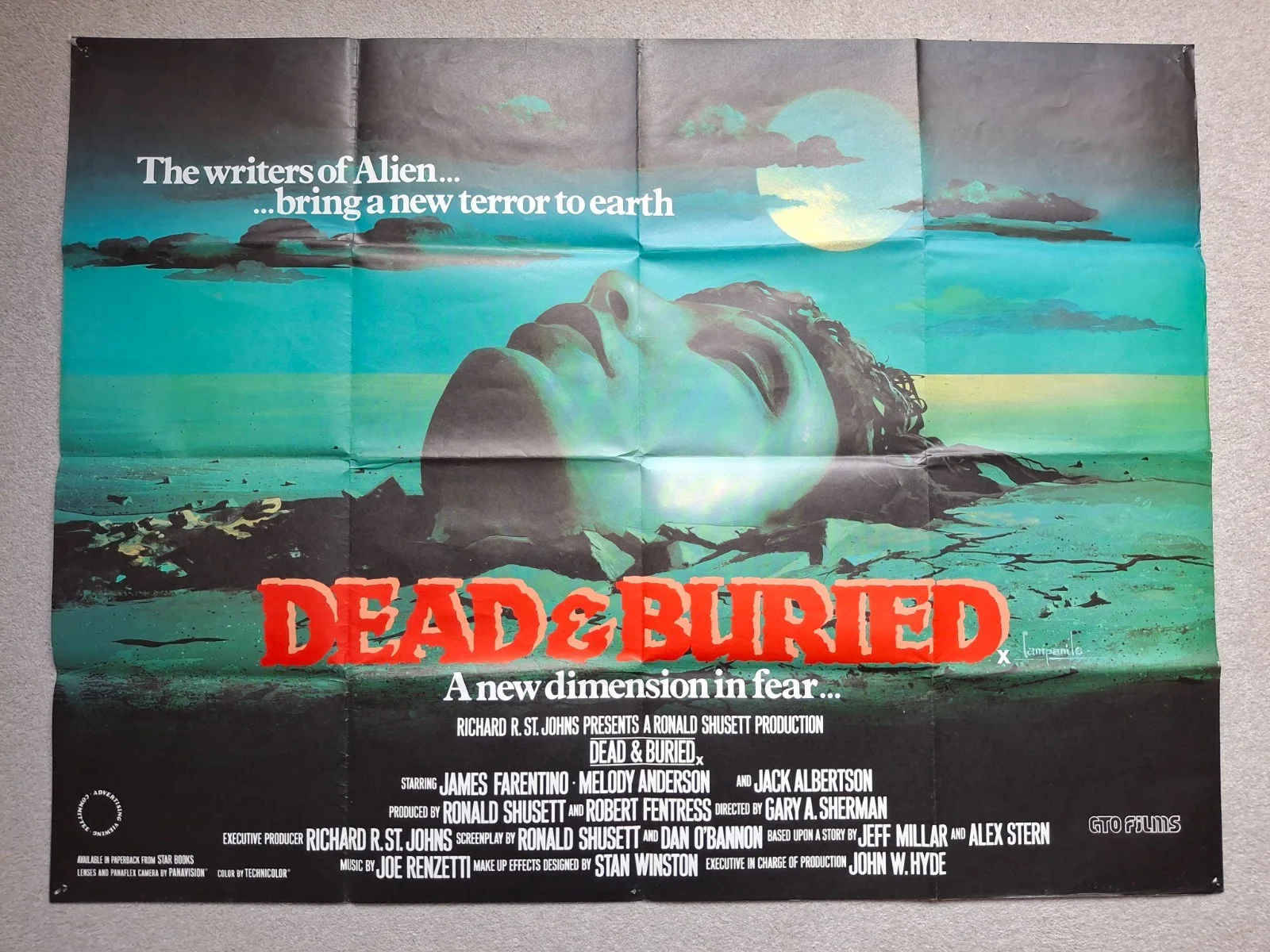Dead & Buried Original Rare Cinema Movie Film Quad Poster 40 by 30 inches, изображение 2