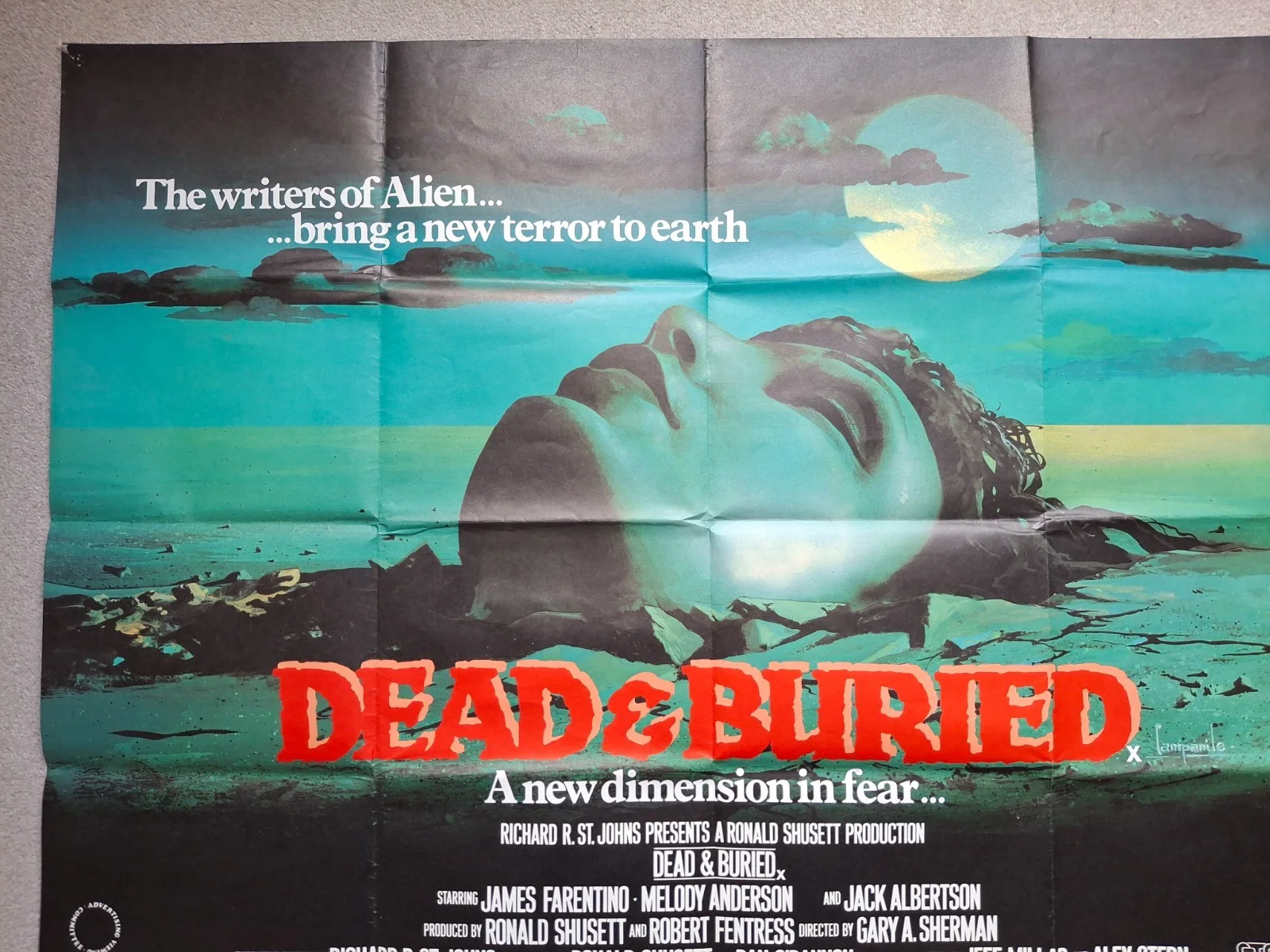Dead & Buried Original Rare Cinema Movie Film Quad Poster 40 by 30 inches, изображение 3