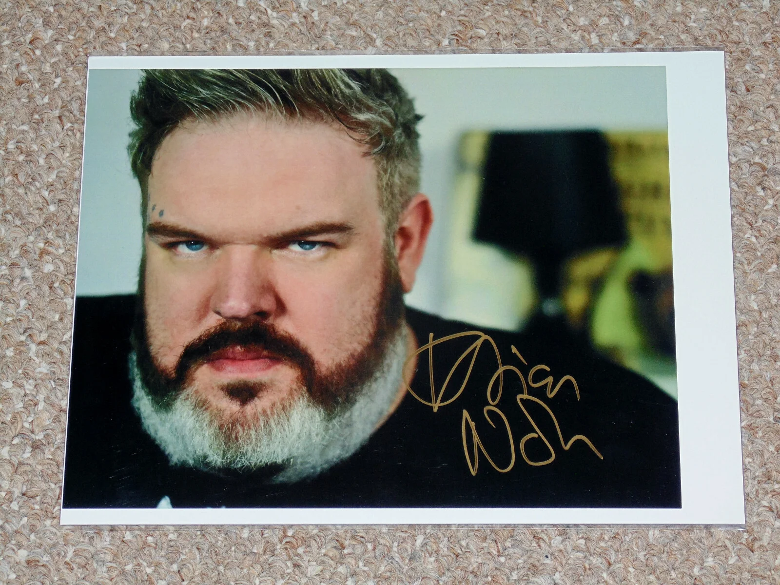 Kristian Nairn — Kristian Nairn Headshot 8x10 Signed Photo Hal-Con 2014 Game of Thrones Hodor
