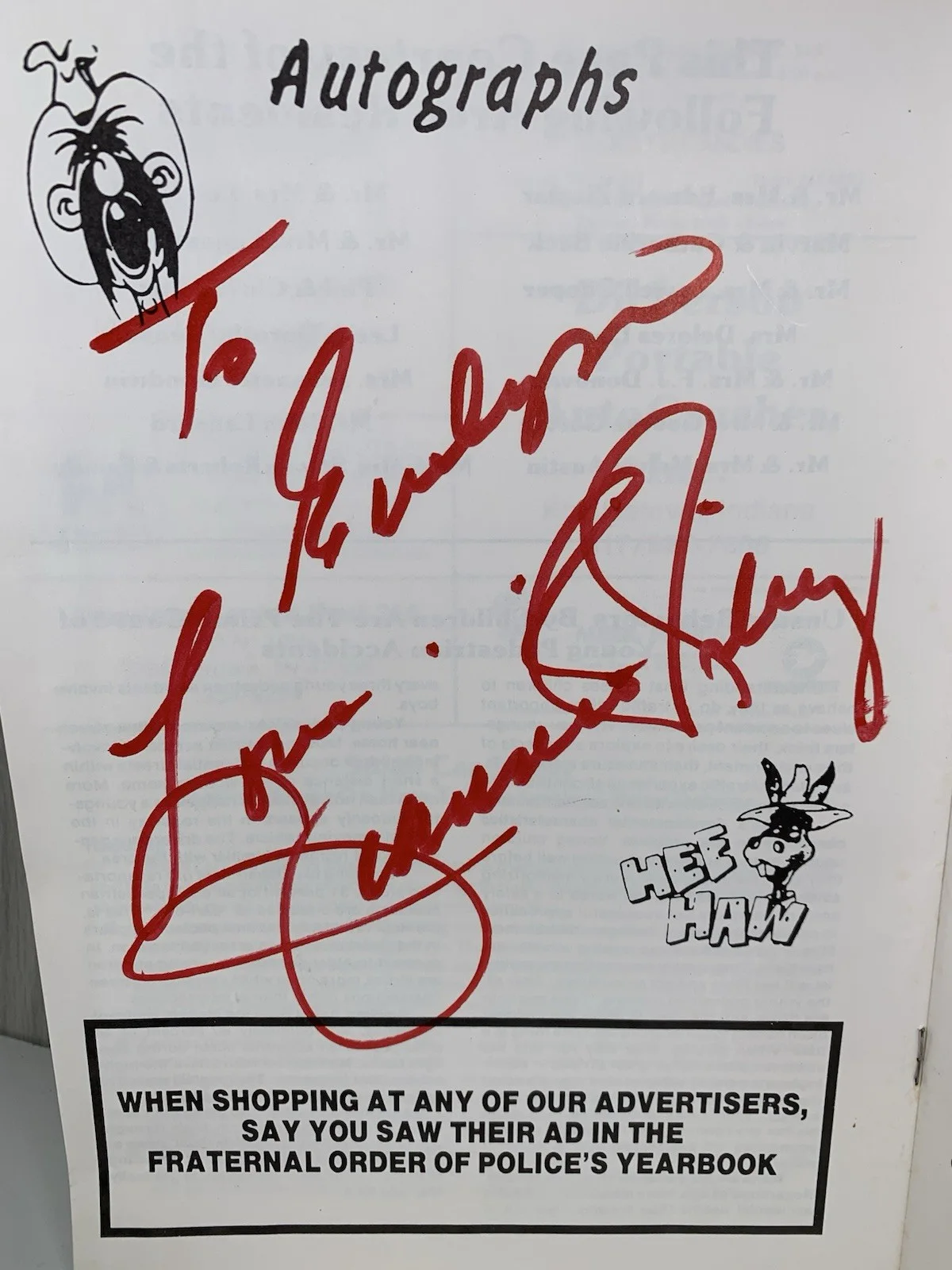Country Music Jeannie C Riley Autograph Signature Legend Concert Brochure 1988, изображение 2