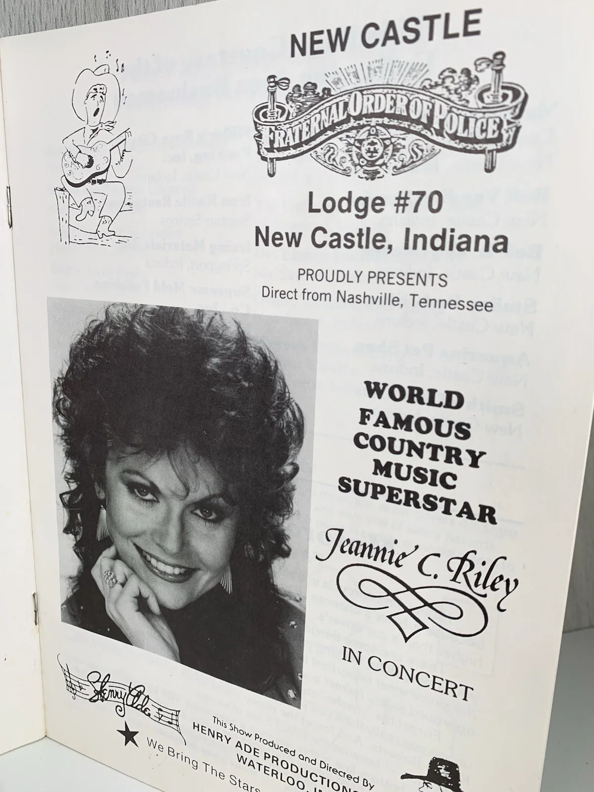 Country Music Jeannie C Riley Autograph Signature Legend Concert Brochure 1988, изображение 3