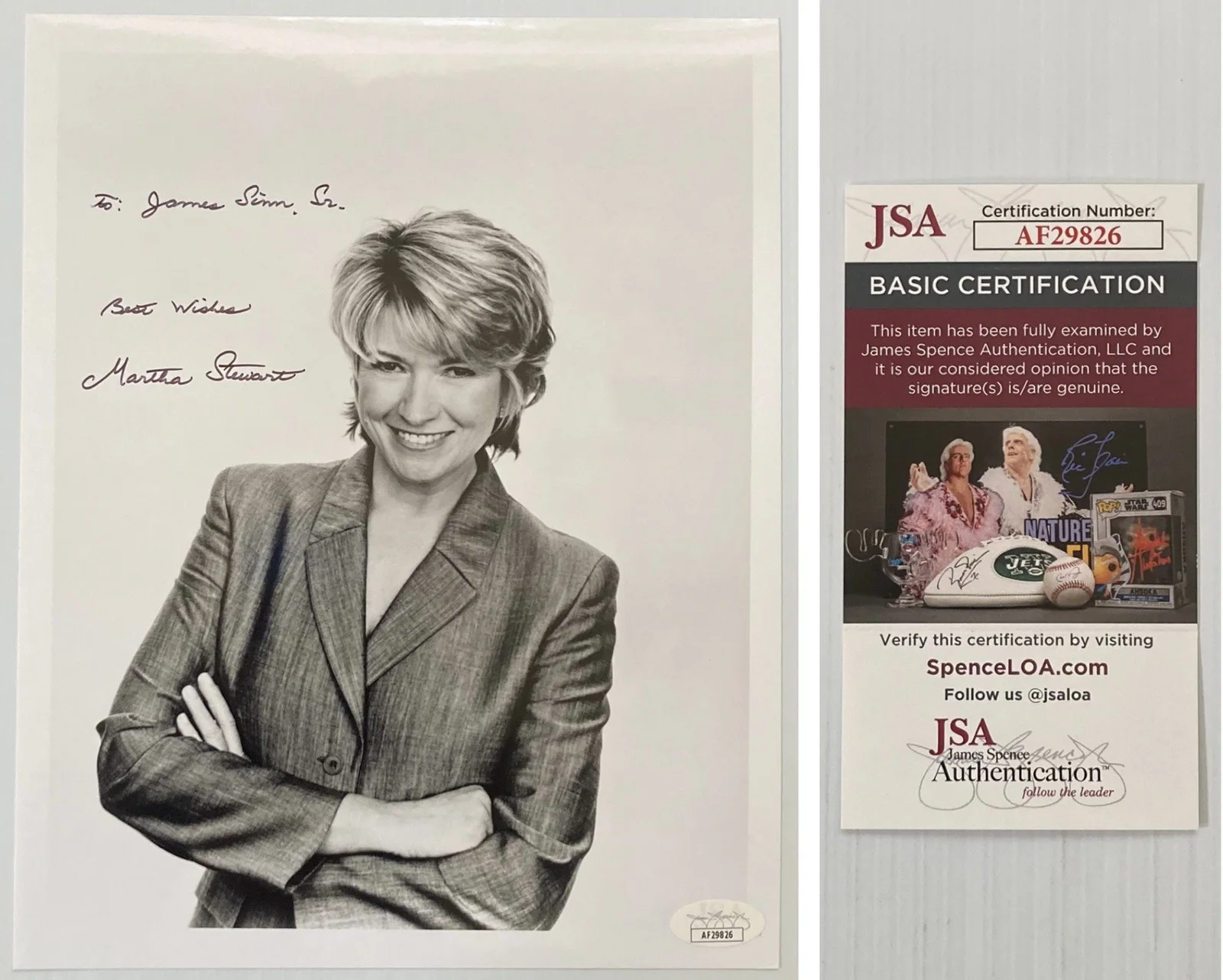 Martha Stewart — Martha Stewart Signed Autograph 8x10 B&W Photo - JSA Cert - FREE S&H!