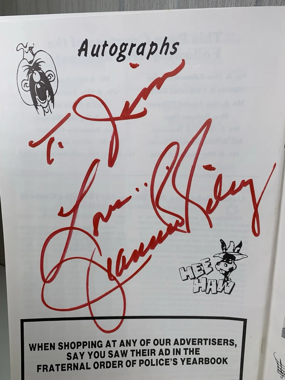 Country Music Jeannie C Riley Autograph Signature Legend Concert Brochure 1988, изображение 2