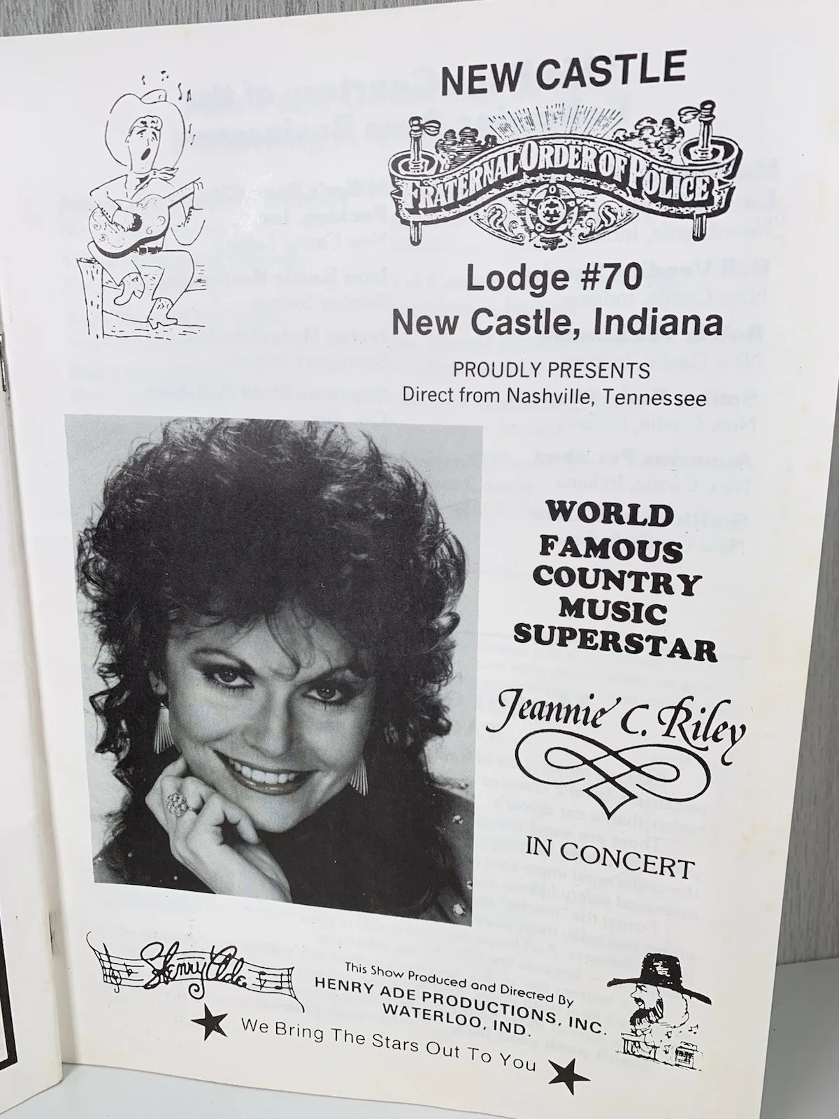 Country Music Jeannie C Riley Autograph Signature Legend Concert Brochure 1988, изображение 3