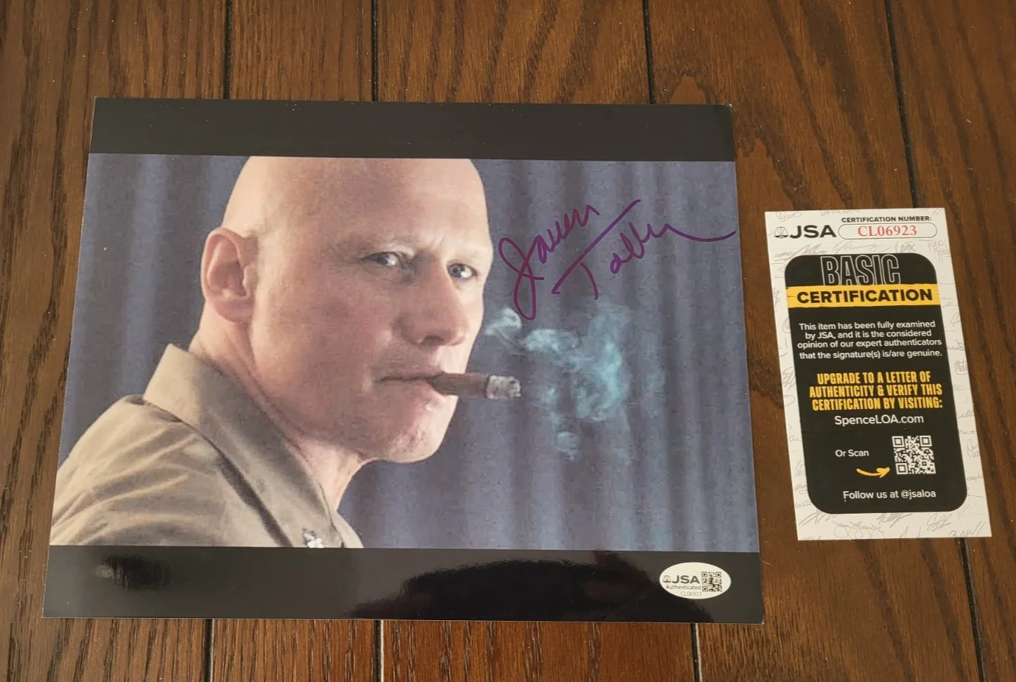 James Tolkan — James Tolkan Signed 8x10 Photo Top Gun Stinger JSA (A)