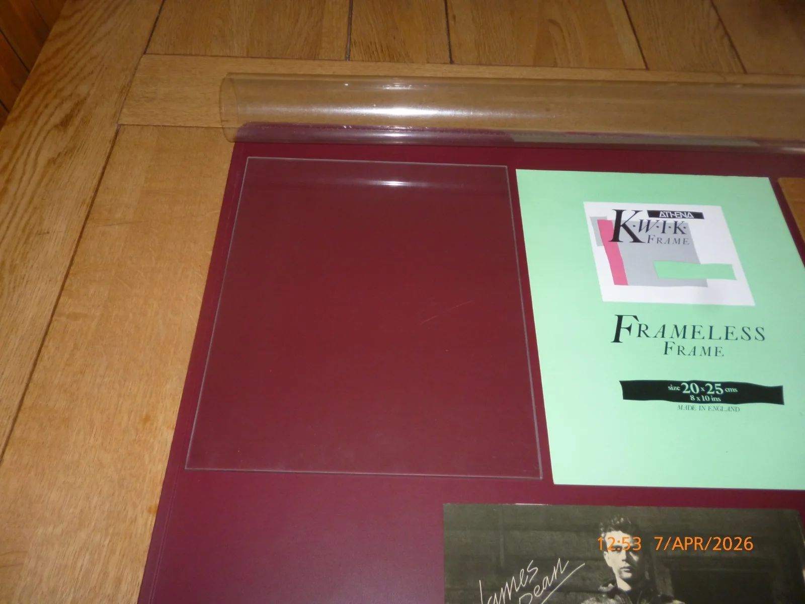 JAMES DEAN FAMILY FARM & PIG ORIGINAL ATHENA PRINT/PICTURE CLIP FRAME 1987 *RARE, изображение 2
