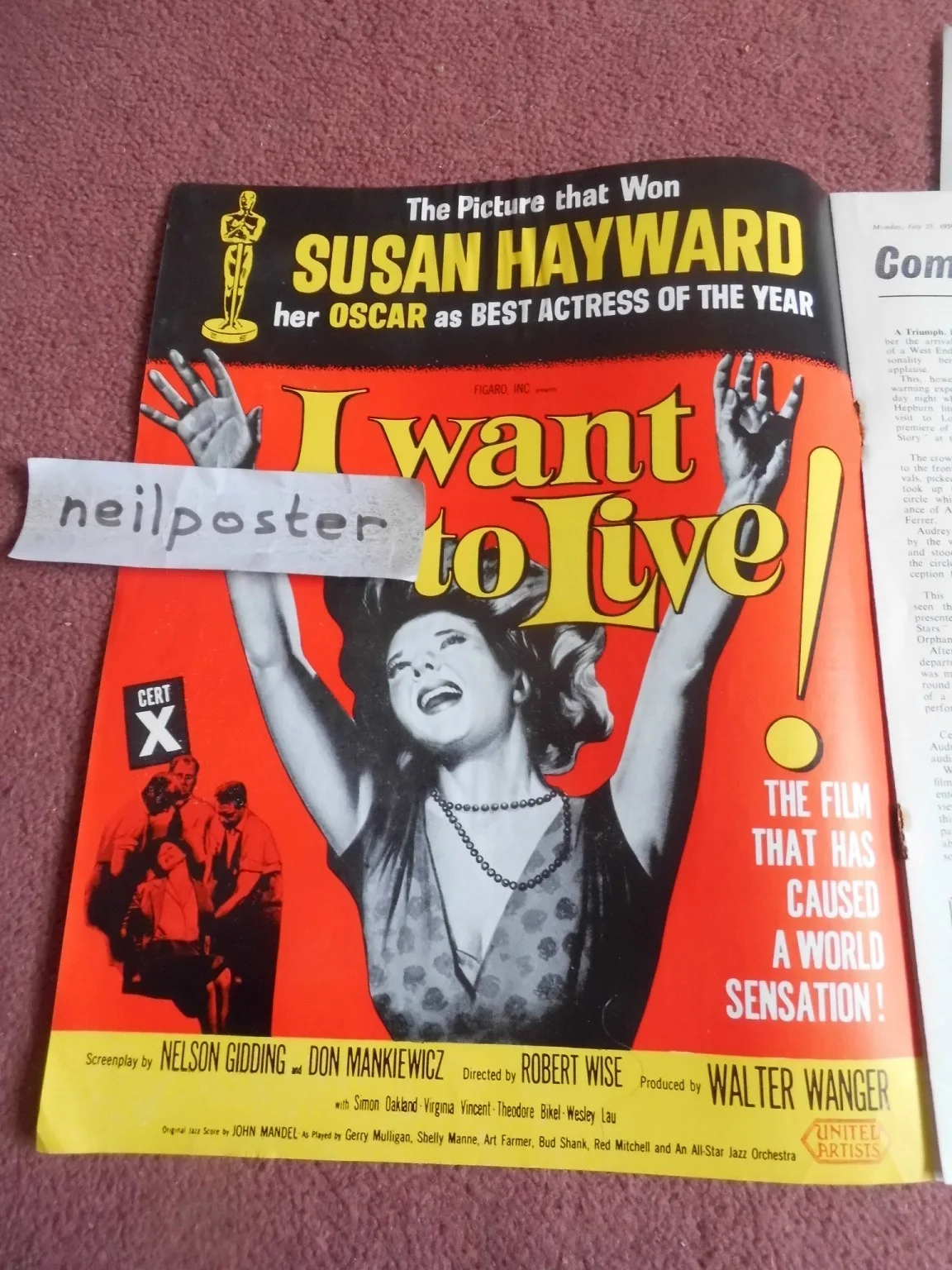 AUDREY HEPBURN, LAURENCE OLIVIER, SUSAN HAYWARD in 1959 UK mag DAILY CINEMA, изображение 2