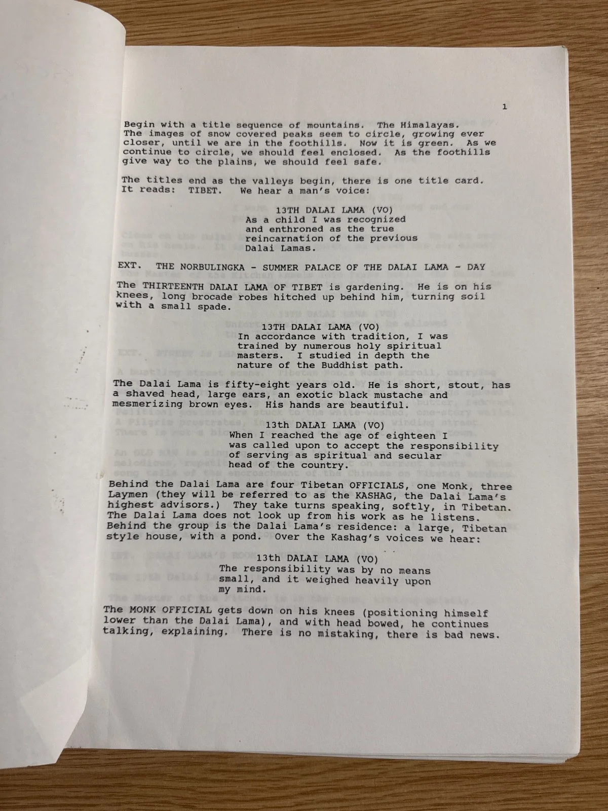 Kundun movie script 1997 directed by Martin Scorsese Writer Melissa Mathison, image 5