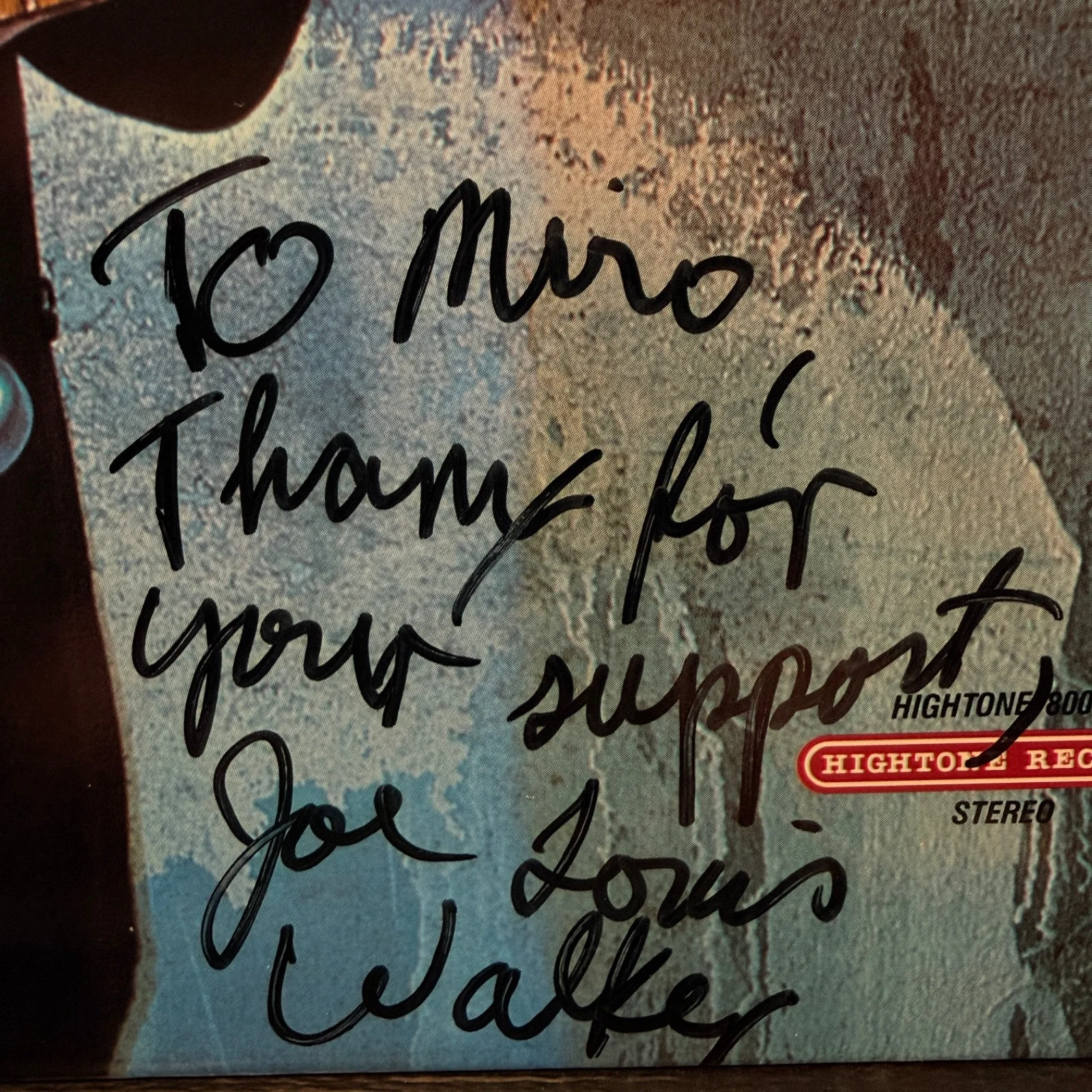 AUTOGRAPHED Joe Louis Walker "COLD IS THE NIGHT" Hightone 8006 TO MIRO NM vinyl, изображение 2