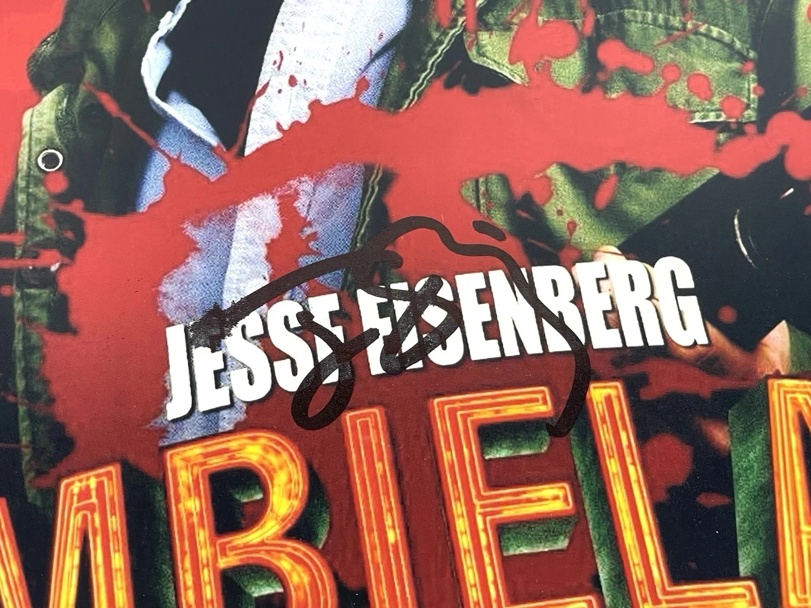 Jesse Eisenberg — Zombieland Autographed 12x18 Movie Poster Jesse Eisenberg Signed JSA Certified, изображение 2