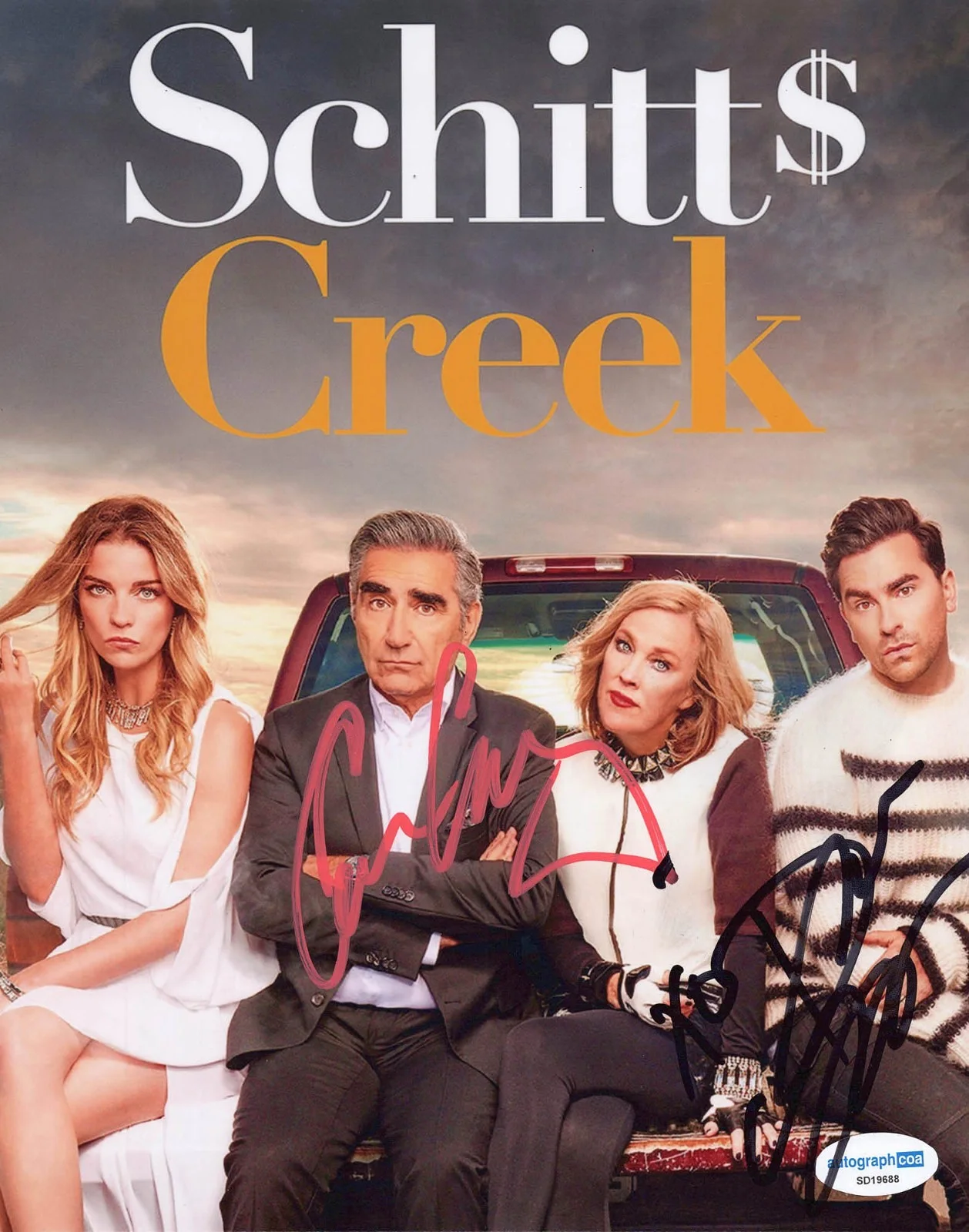 Dan Levy, Eugene Levy — Dan Levy & Eugene Levy signed "SCHITT'S CREEK" 8x10 Photo EXACT PROOF a ACOA COA, изображение 4
