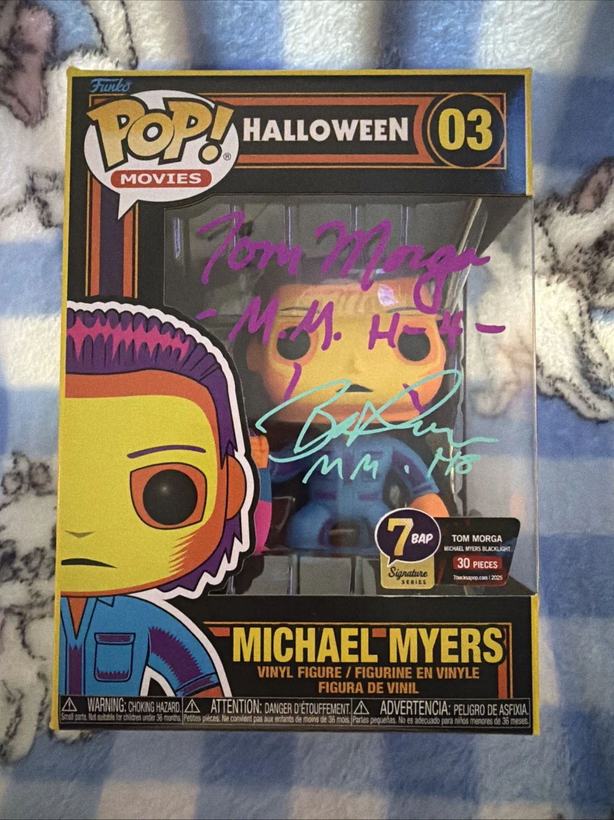 Funko Pop Horror Michael Myers Black Light Dual Signed Tom Morga & Brad Loree, image 2