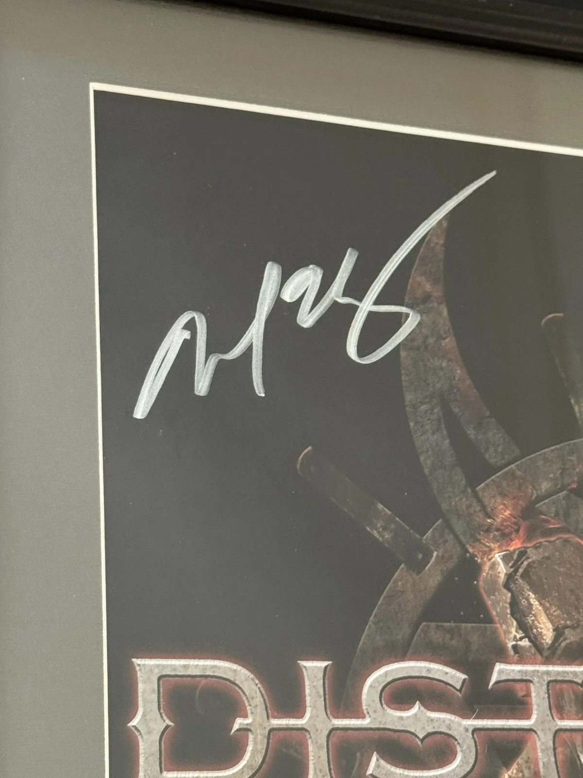 Disturbed The Vengeful One Autographed Poster Framed W/ Personal Picture READ!!, изображение 2