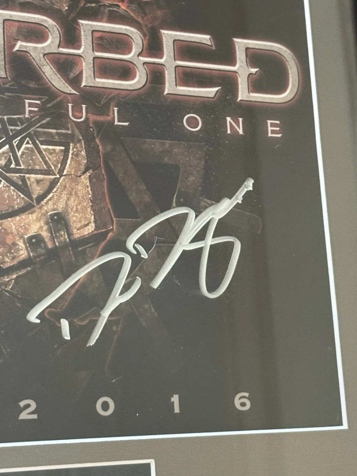 Disturbed The Vengeful One Autographed Poster Framed W/ Personal Picture READ!!, изображение 4