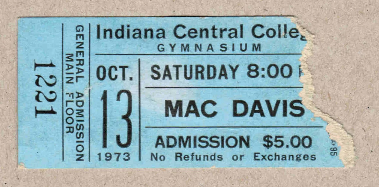 VTG 1973 Mac Davis Hand Signed Autograph & Fan Taken Photo 3.5 x 3.5 Ticket Stub, изображение 4