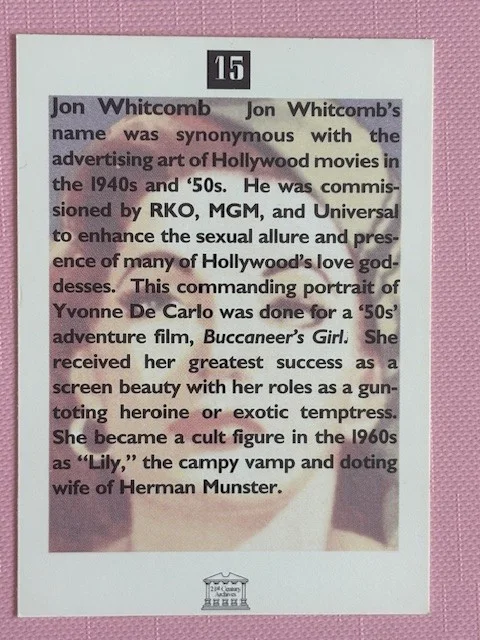 FILM STAR PIN UP Trading Card YVONNE DE CARLO 21stC Archives 1950s 326, изображение 2