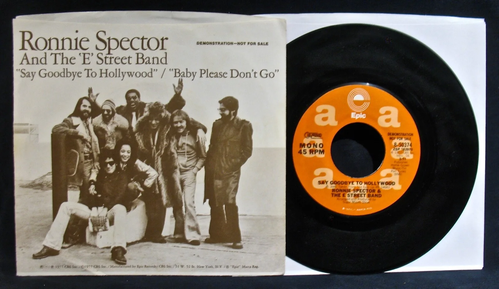 RONNIE SPECTOR & THE E STREET BAND~Rare Autographed Promo Picture Sleeve & 45, изображение 2