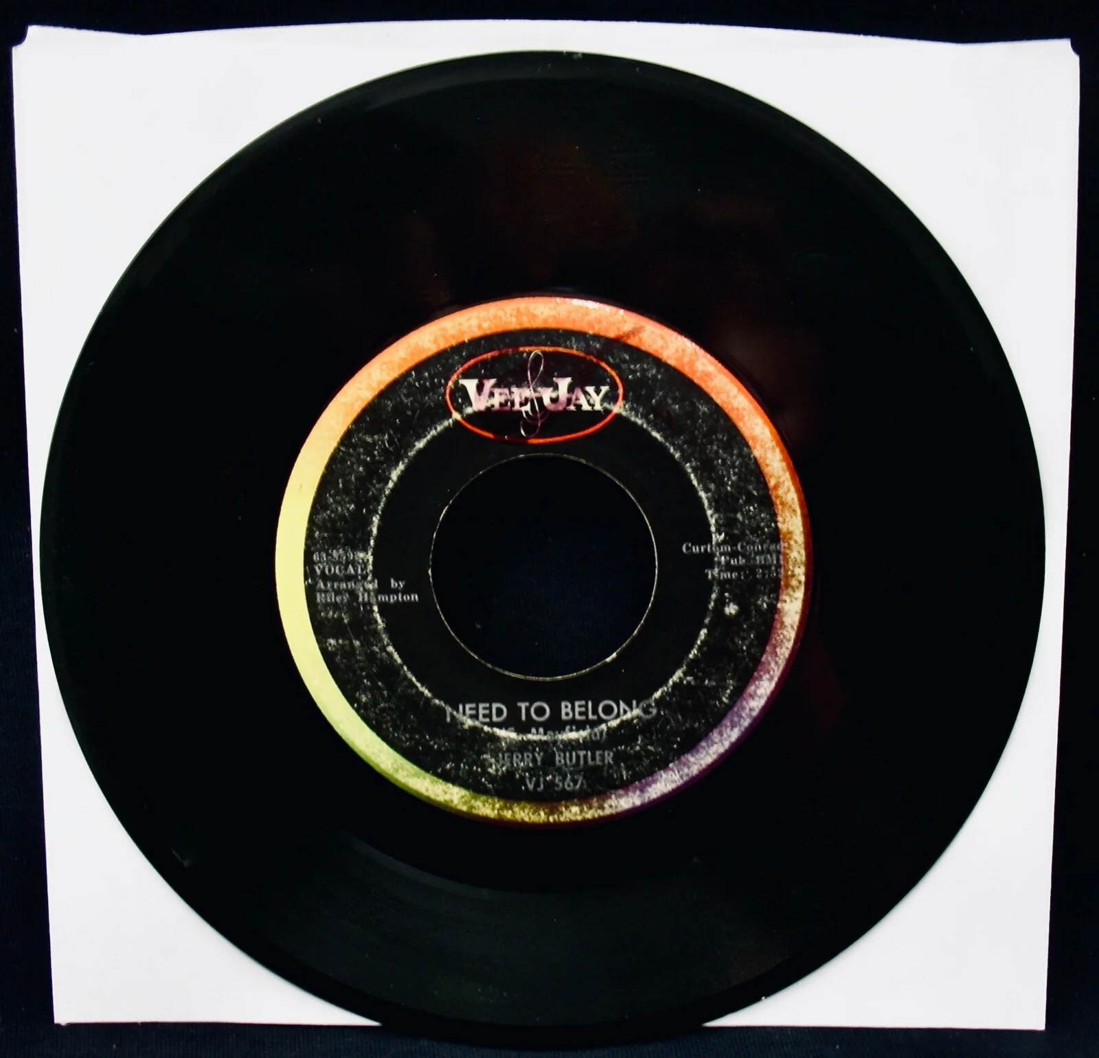 JERRY BUTLER~Signed GIVE ME YOUR LOVE 45~Soul~VEE JAY #VJ 567~The Iceman, изображение 2